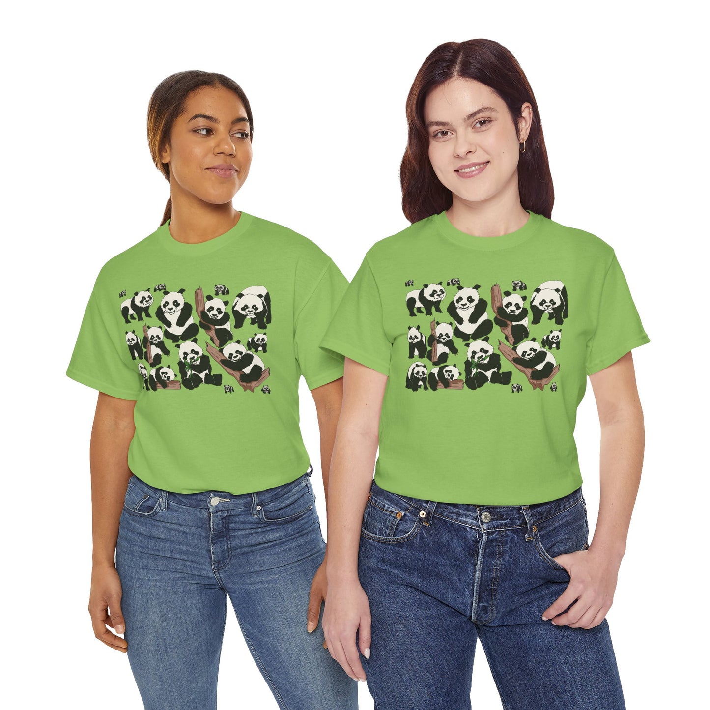 Cute Panda Design Unisex Heavy Cotton Tee | Animal Lover Gift, Casual Wear, Eco-Friendly Apparel, Nature Enthusiast Clothing