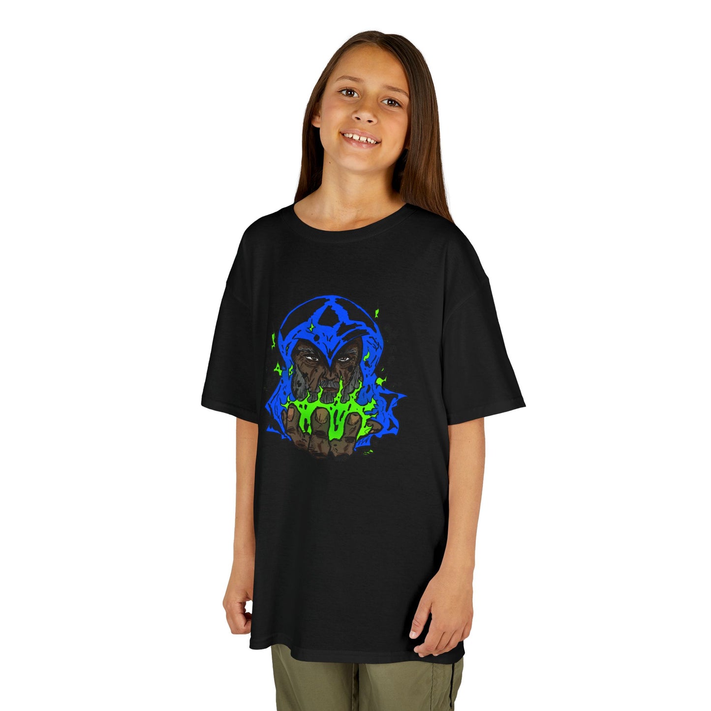 Kids Tee - Cosmic Wizard Magical Fire Sorcery Astro Mysticism Dalyn Viker Art