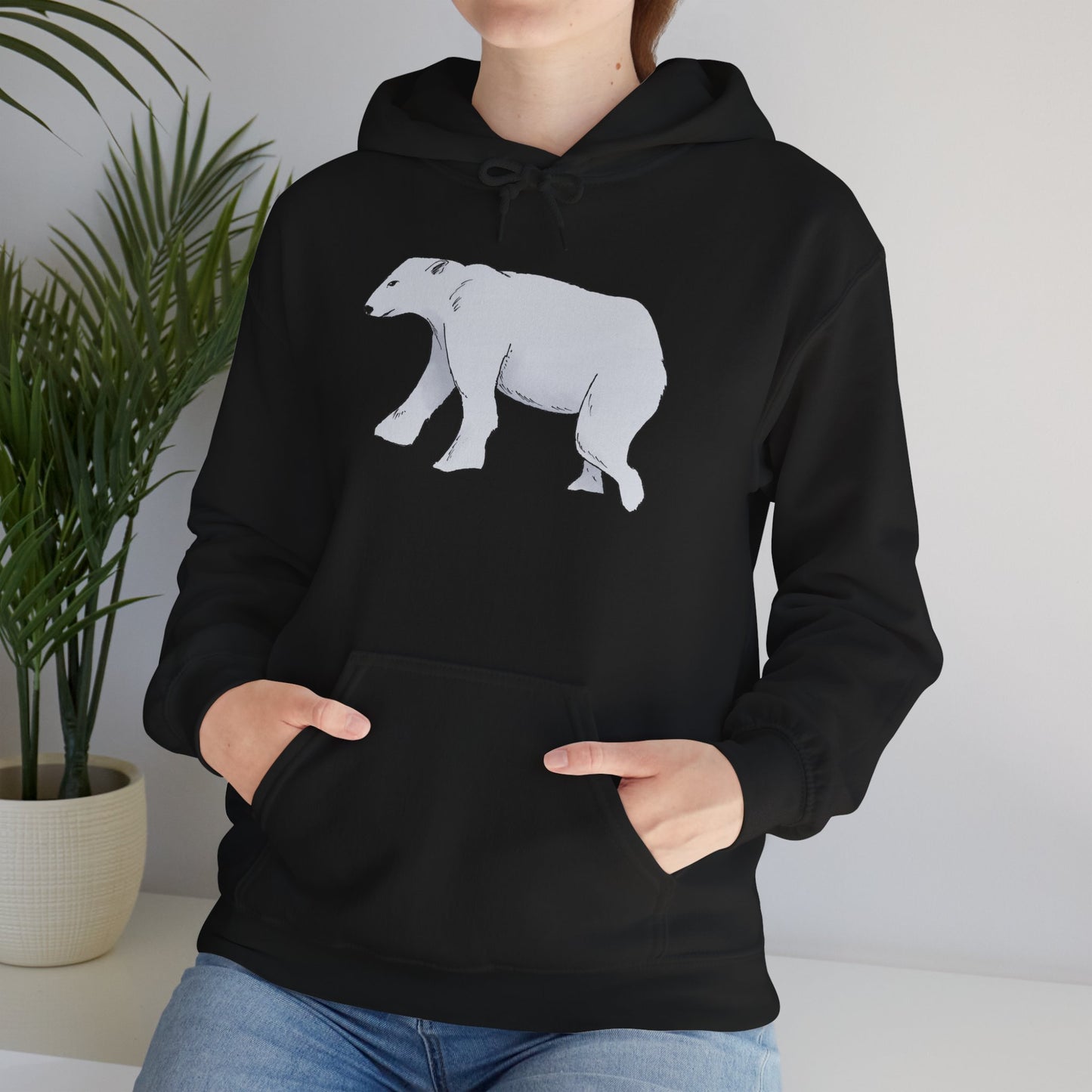 Cozy Polar Bear Hoodie - Warm Winter Fashion, Unisex Sweatshirt, Gift for Animal Lovers, Perfect for Cold Days, Cute Outdoor Wear