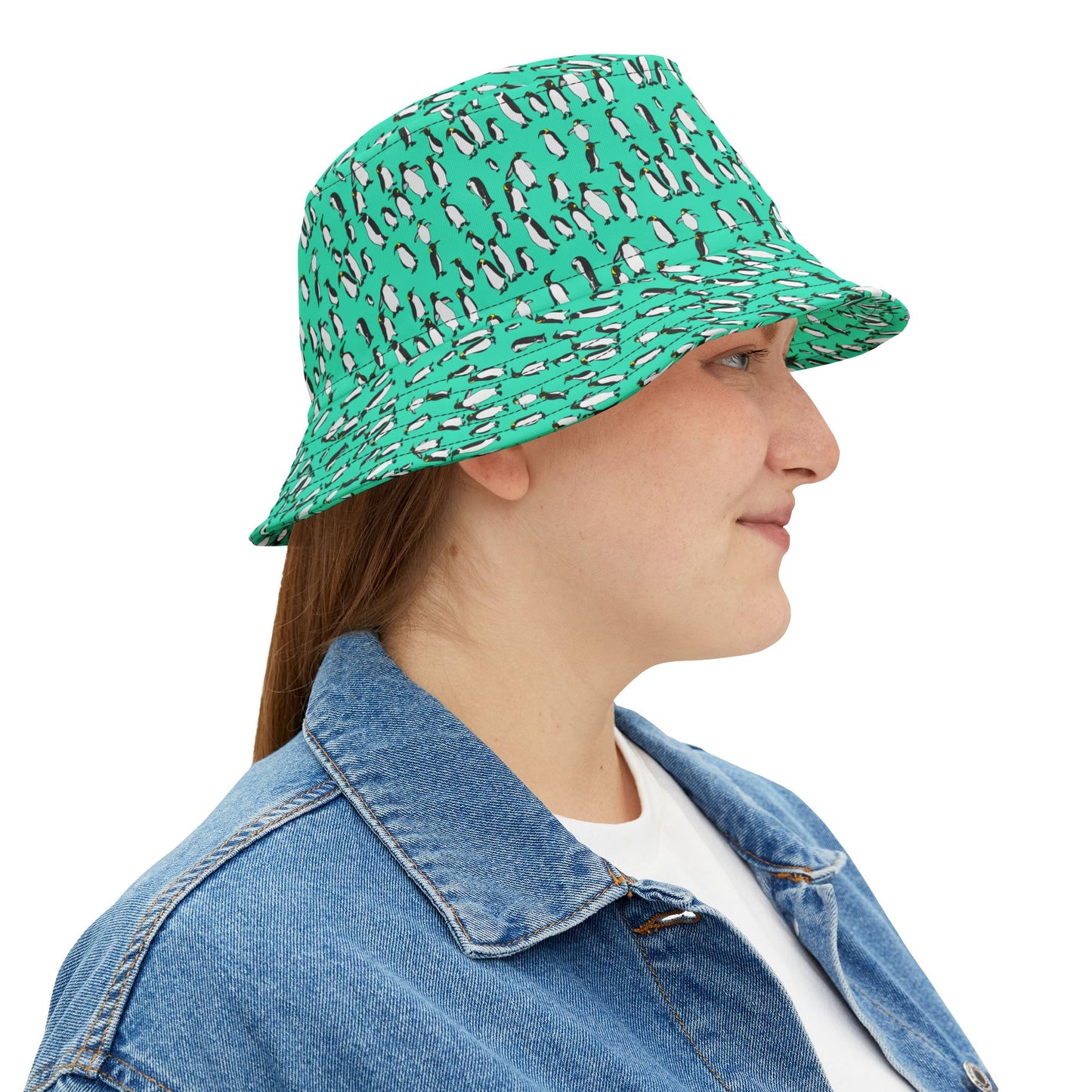 Playful Penguin Pattern Bucket Hat - Trendy Summer Accessory, Beachwear, Outdoor Fun, Gift for Him/Her, Vacation Must-Have