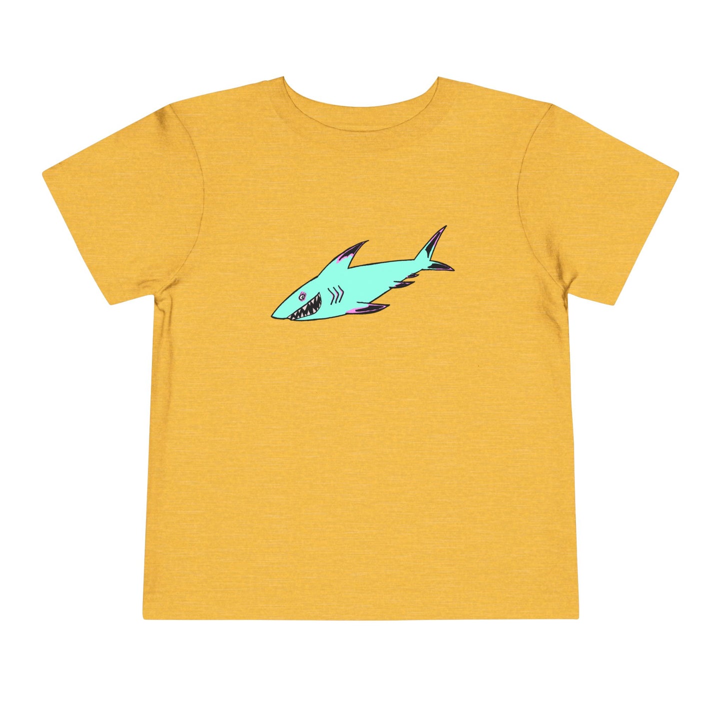 Toddler Tee — Cute Teal Shark Graphic Kids T‑Shirt