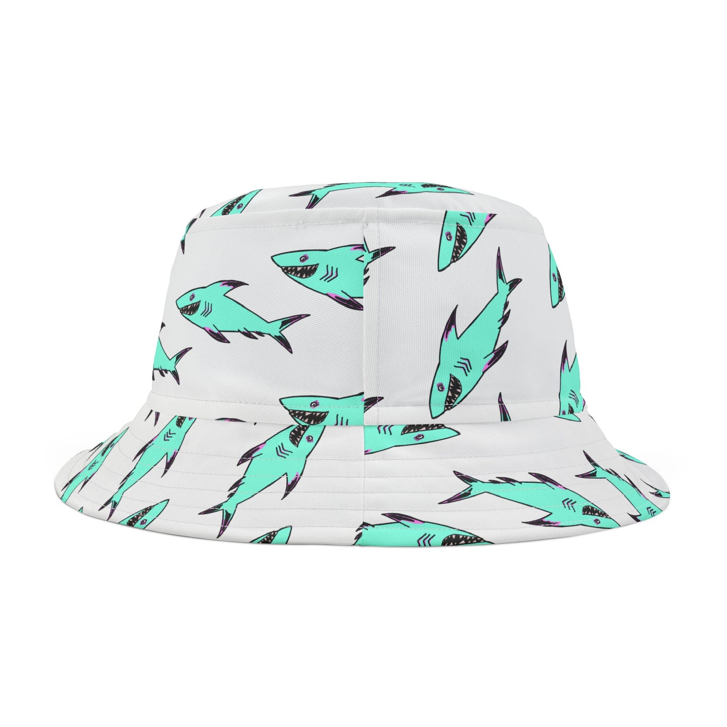Shark Print Bucket Hat, Stylish Summer Accessory, Beach Wear, Perfect Gift for Ocean Lovers, Trendy Outdoor Hat