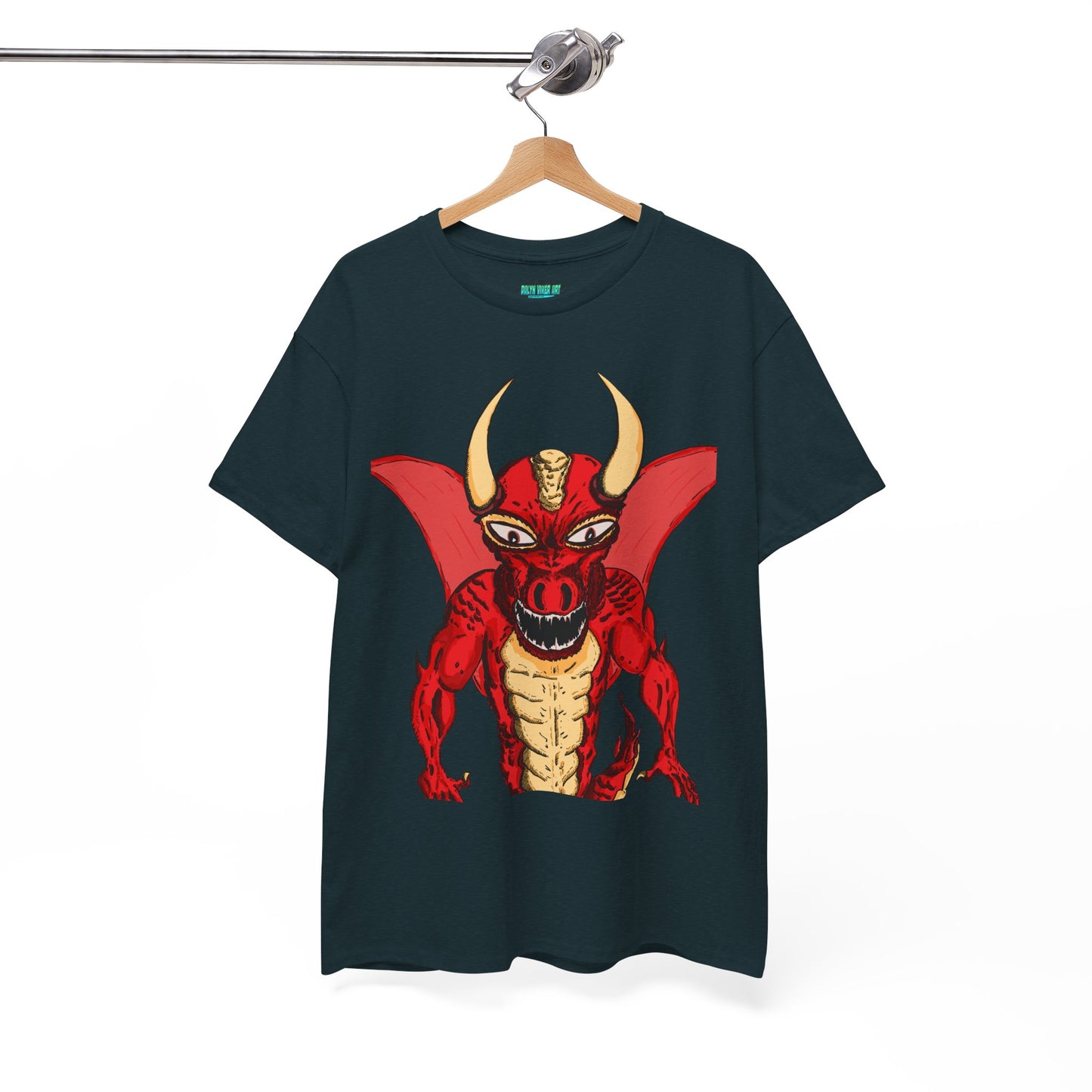 Bold Red Dragon Unisex Heavy Cotton Tee | Graphic Shirt for Anime Fans, Party Wear, Casual Outfit, Gift for Him/Her