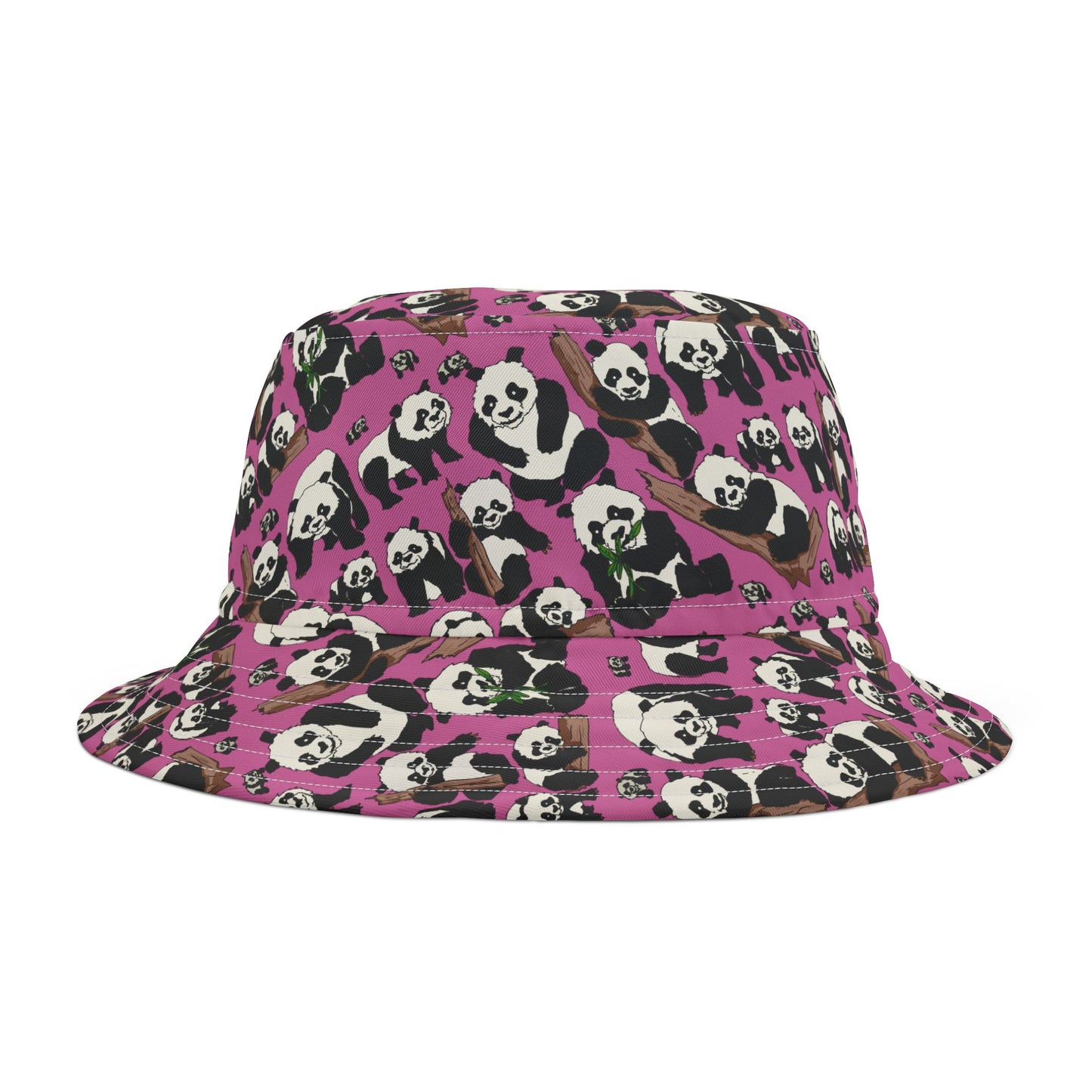 Panda Print Bucket Hat, Cute Summer Accessory, Trendy Outdoor Wear, Gift for Animal Lovers, Festival Style Hat, Beach Accessory