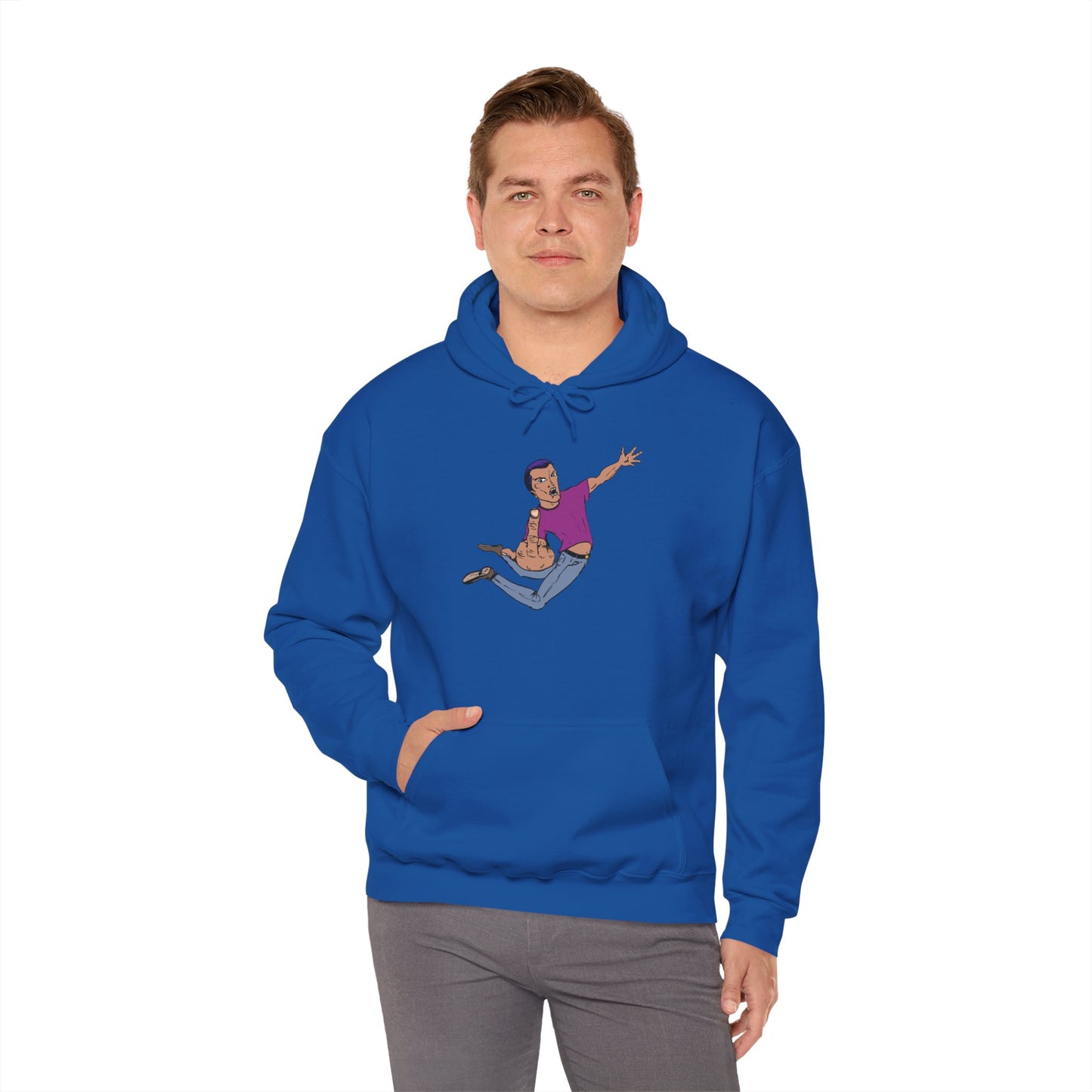 Funny Flying Eff Unisex Hooded Sweatshirt with Cartoon Design, Casual Hoodie, Gift for Friends, Birthday Gift, Loungewear