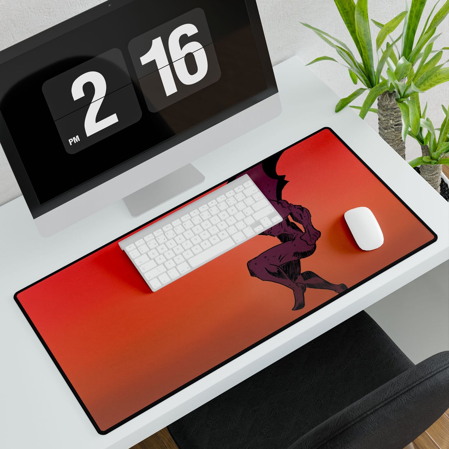 Demonic Desk Mat – Red Gradient Gaming Mouse Pad and Card Playing Mat