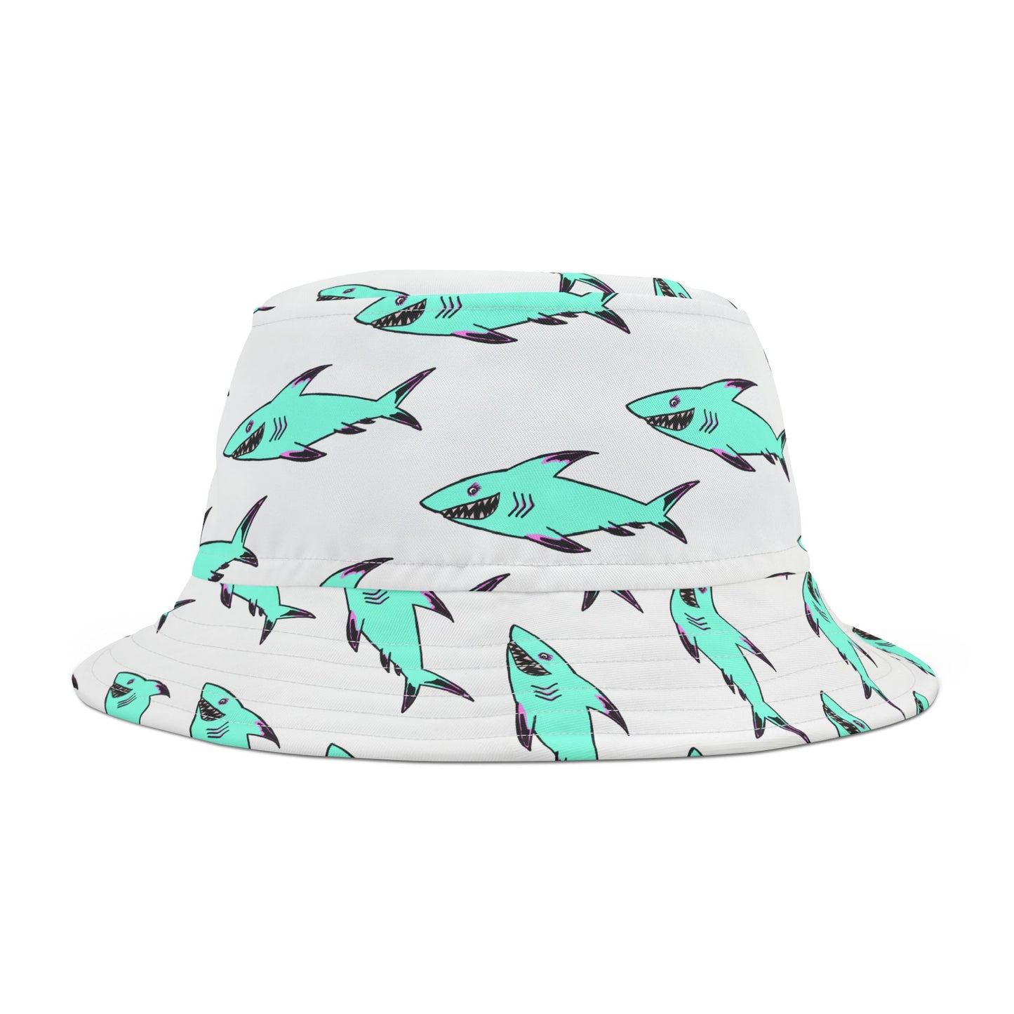Shark Print Bucket Hat, Stylish Summer Accessory, Beach Wear, Perfect Gift for Ocean Lovers, Trendy Outdoor Hat