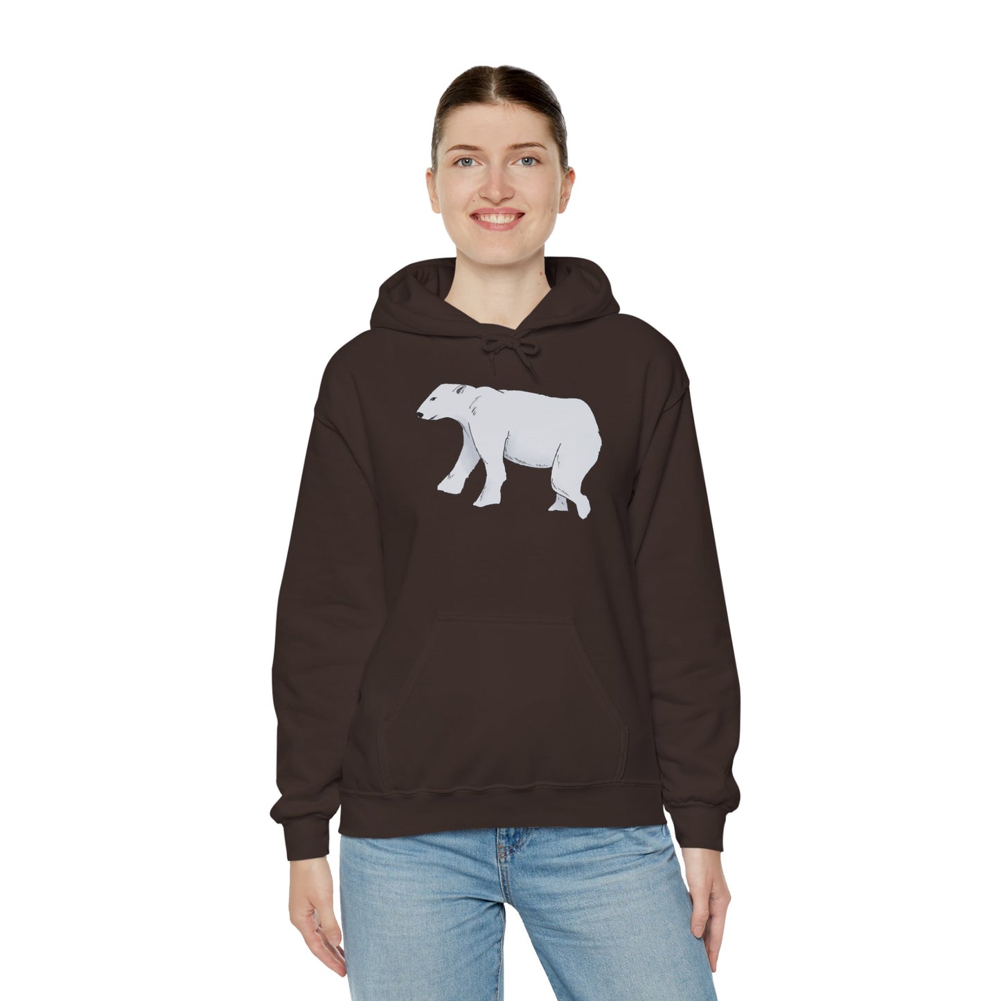 Cozy Polar Bear Hoodie - Warm Winter Fashion, Unisex Sweatshirt, Gift for Animal Lovers, Perfect for Cold Days, Cute Outdoor Wear