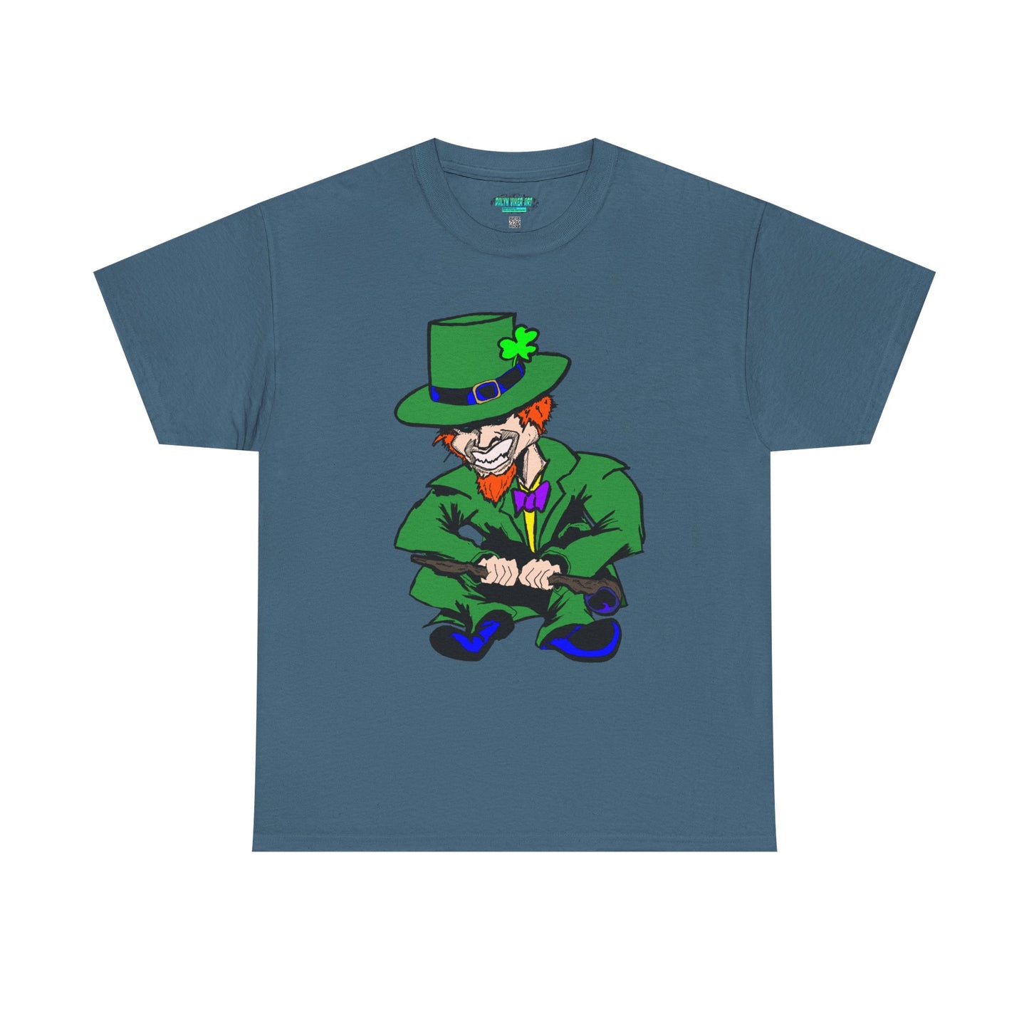 Funny Mischievious Leprechaun Saint Patrick's Day Unisex Heavy Cotton Tee - Leprechaun Design