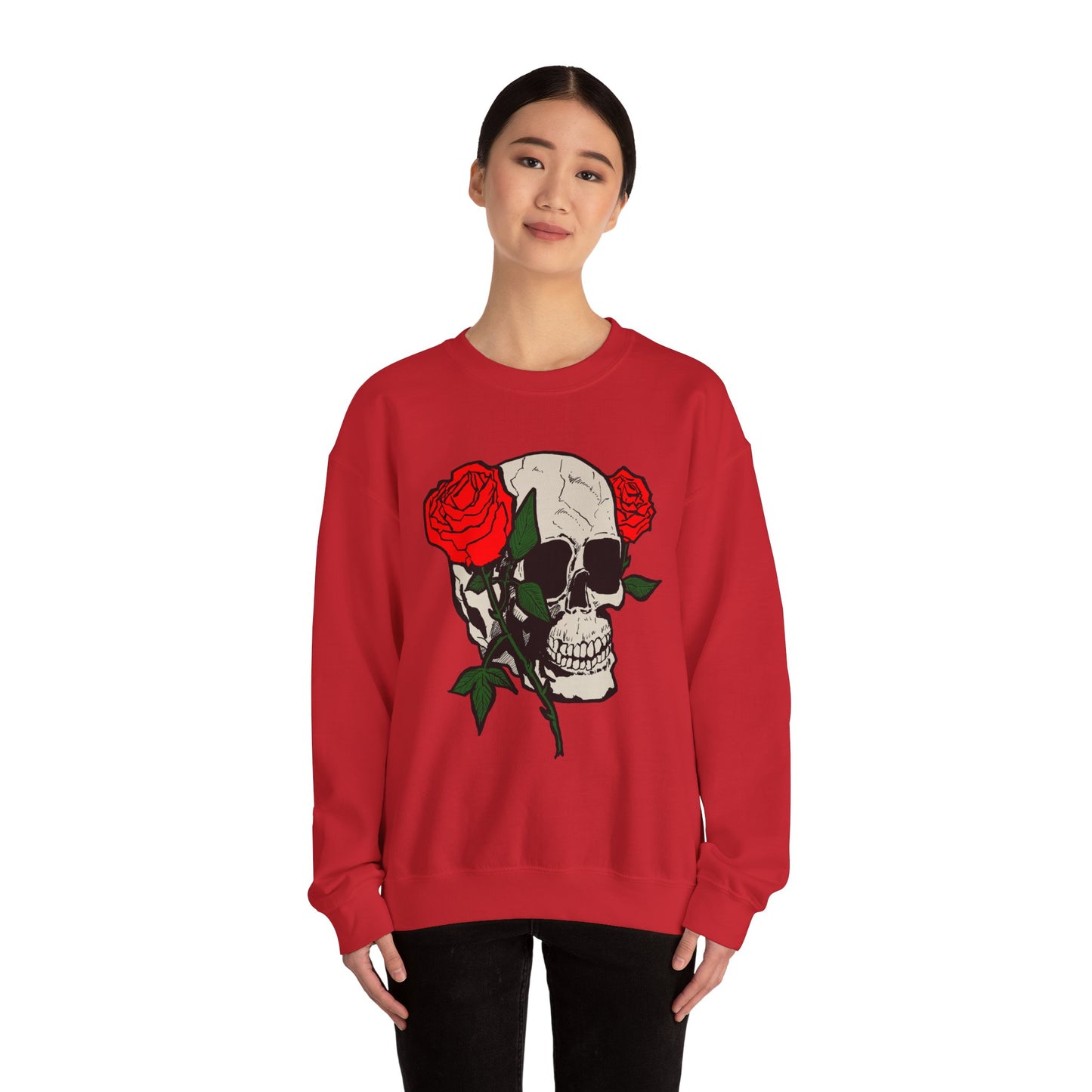 Skull and Roses Crewneck Sweatshirt