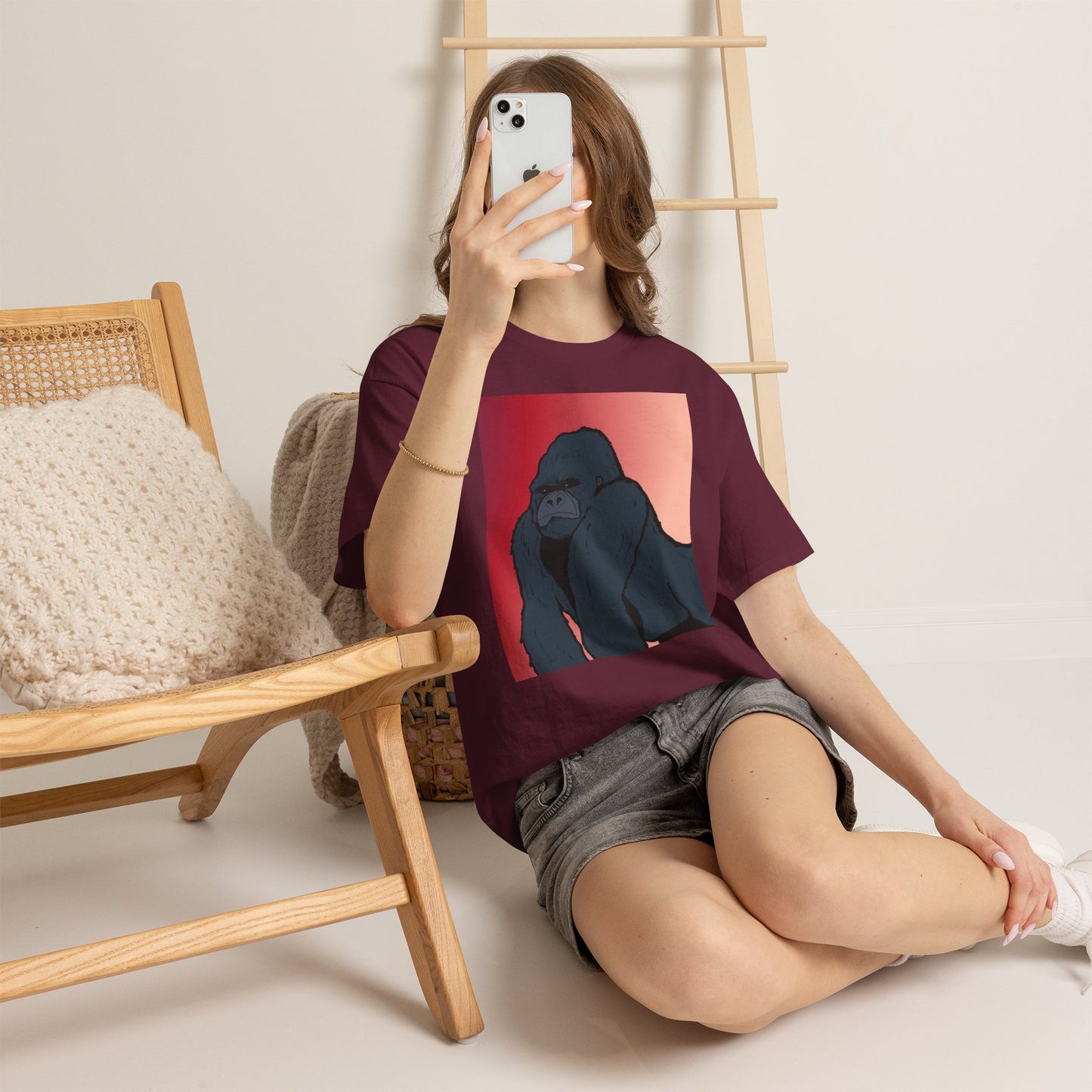 Gorilla Graphic Tee — Vintage Sunset Primate Illustration Shirt