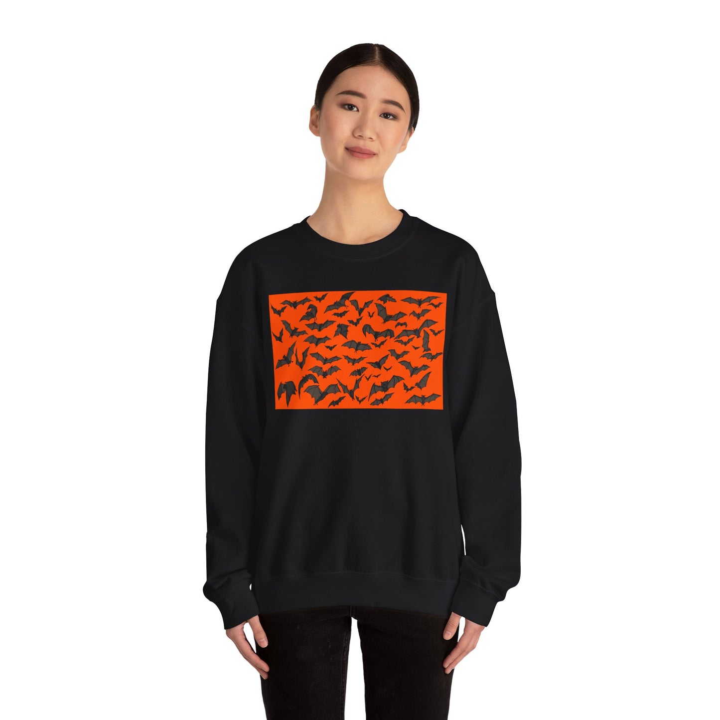 Halloween Bat Print Crewneck Sweatshirt