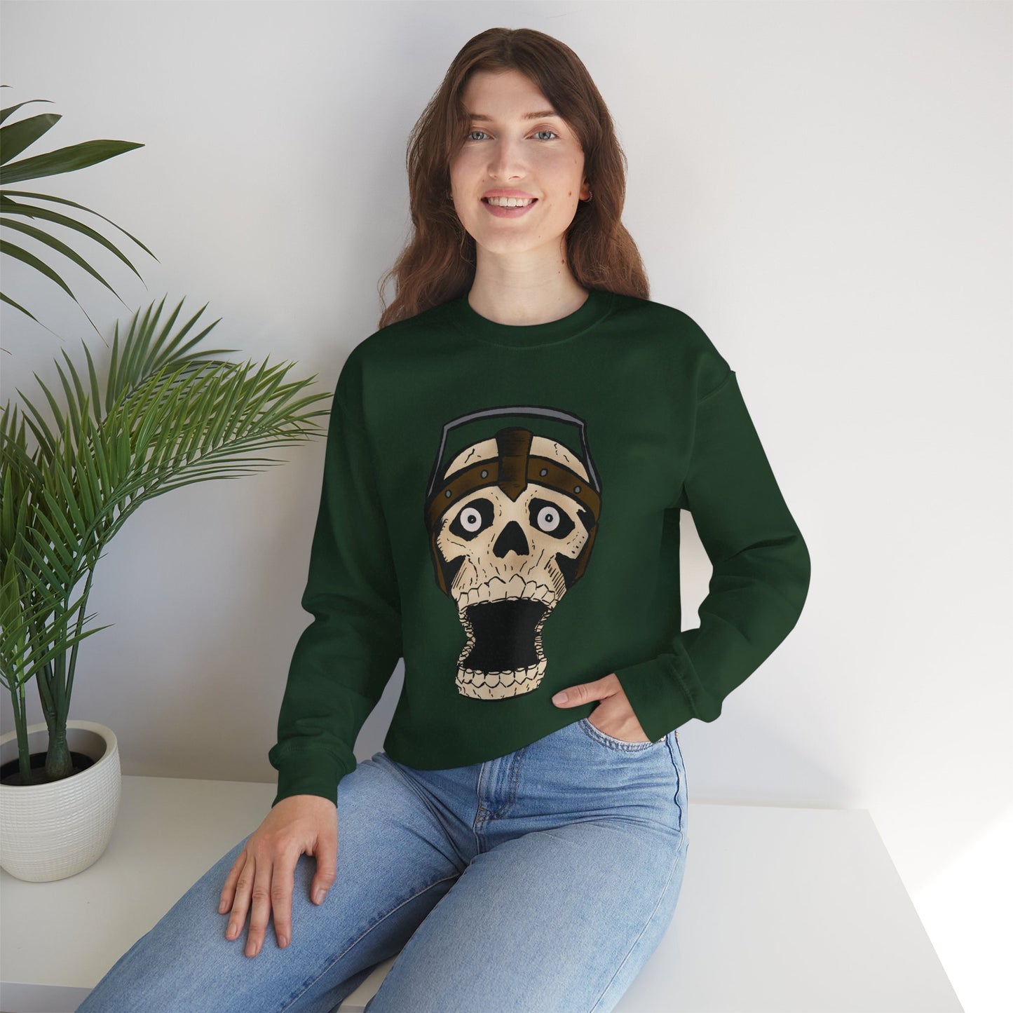 Screaming Skull Graphic Crewneck Sweatshirt - Unisex Heavy Blend™