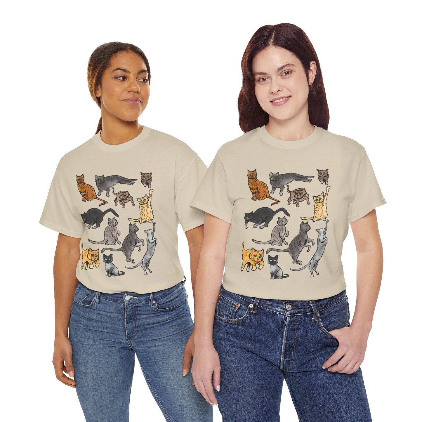Cats Collage T-Shirt — Cute Cat Illustration Tee for Cat Lovers