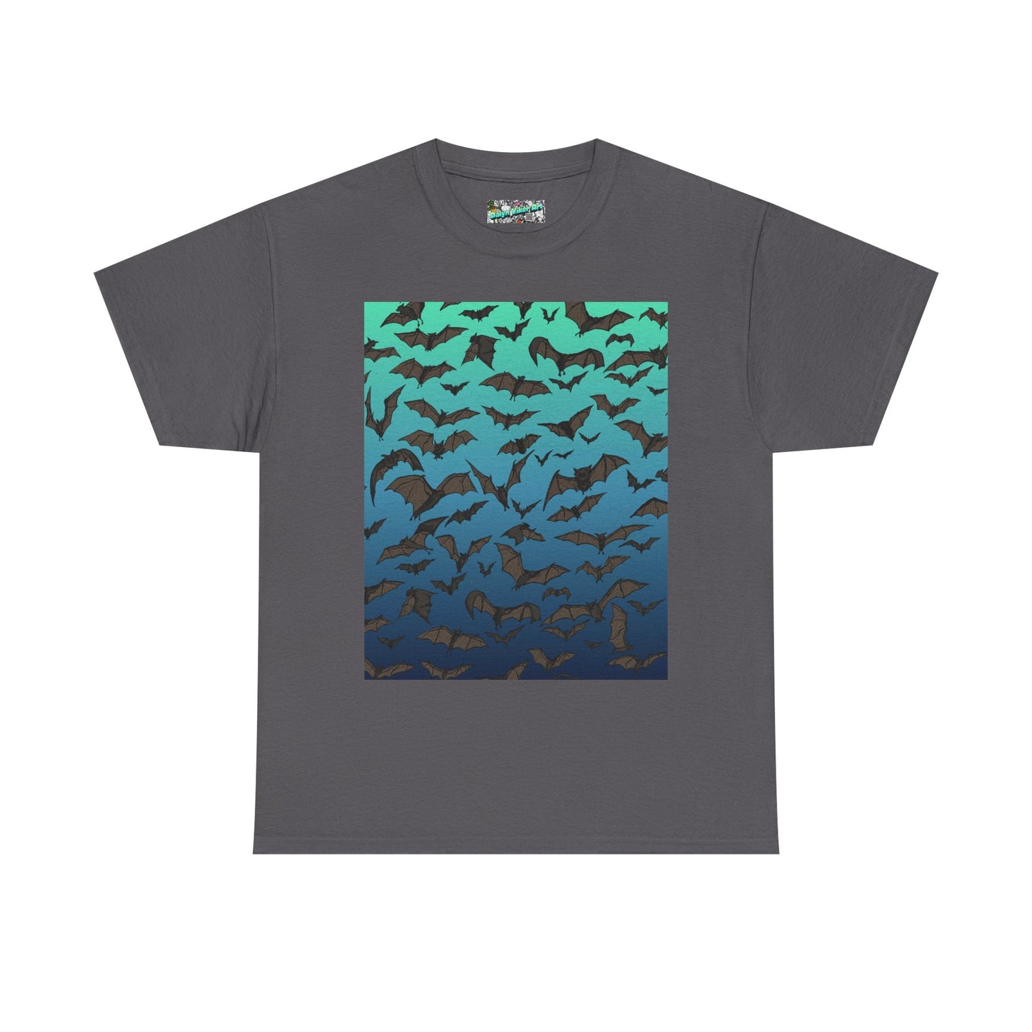 Bat Swarm Graphic Tee — Gradient Night Flight T-Shirt