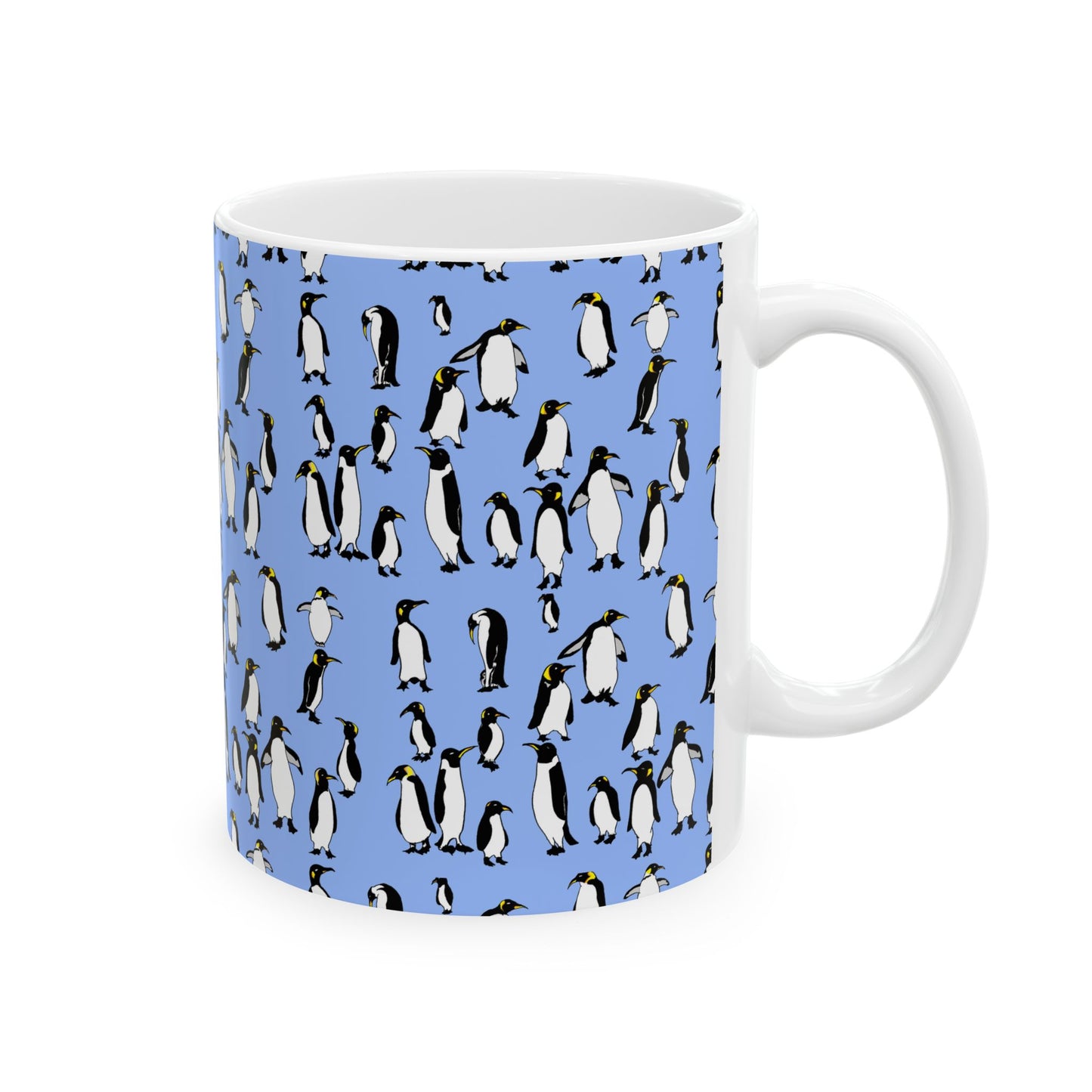 Rookery of Whimsical Penguins Ceramic Mug - Perfect for Coffee Lovers, Penguin Gifts, Cute Kitchen Decor, Unique Holiday Mug, Animal-Themed Drinkware