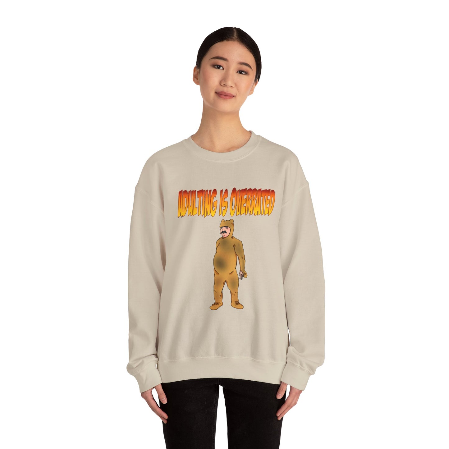 Cozy Humor Sweatshirt - 'Adulting is Overrated'