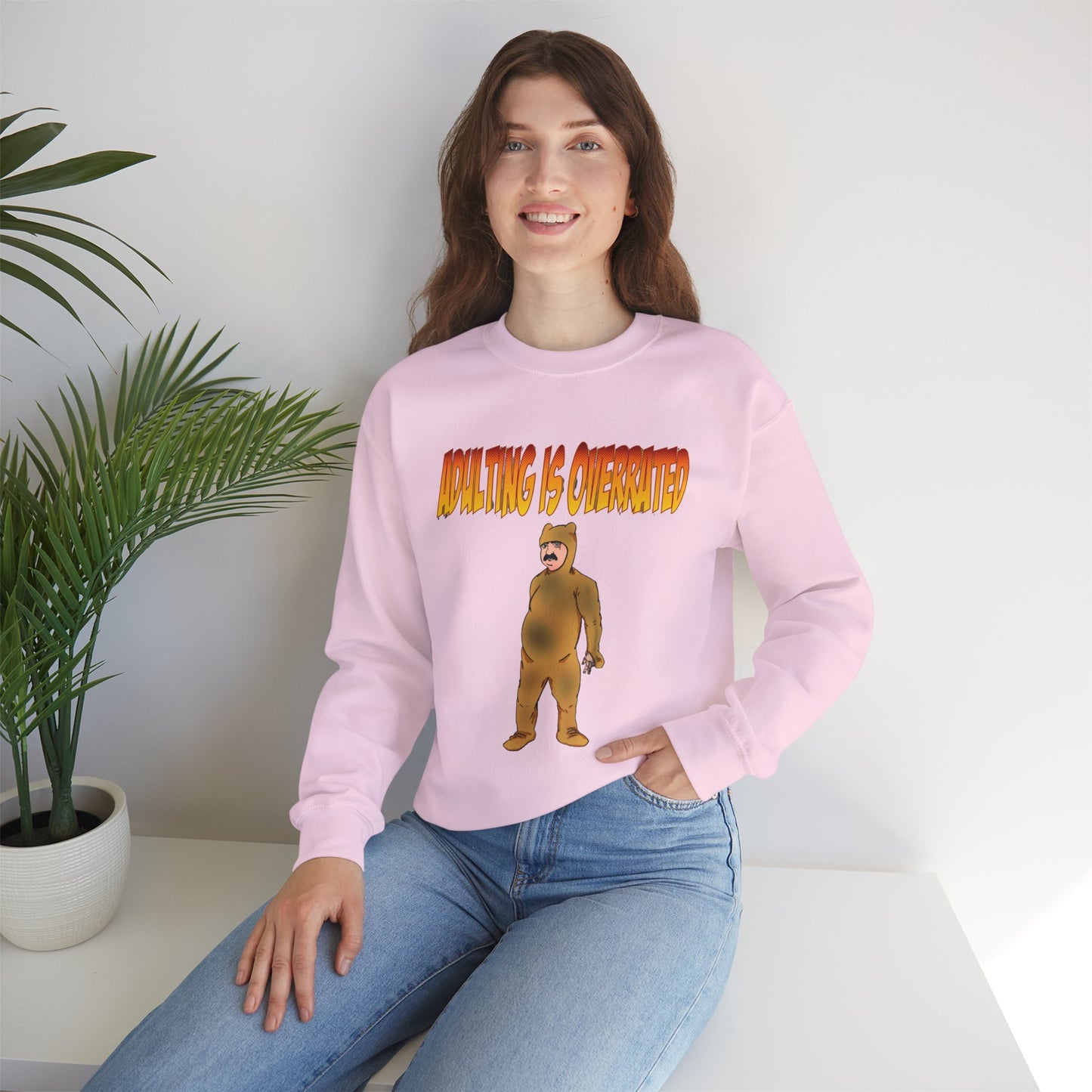 Cozy Humor Sweatshirt - 'Adulting is Overrated'