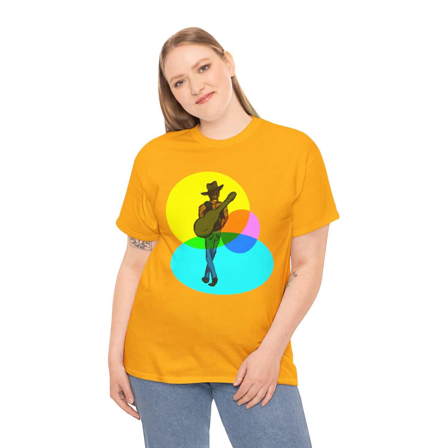 Cowboy Guitar Tee — Colorful Music T‑Shirt