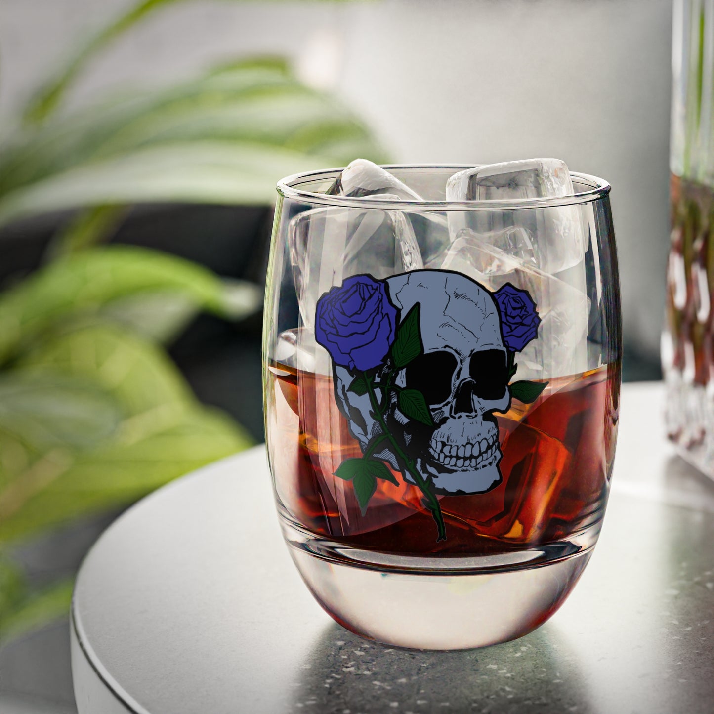 Rose Skull Whiskey Glass - Unique Barware for Cocktail Lovers
