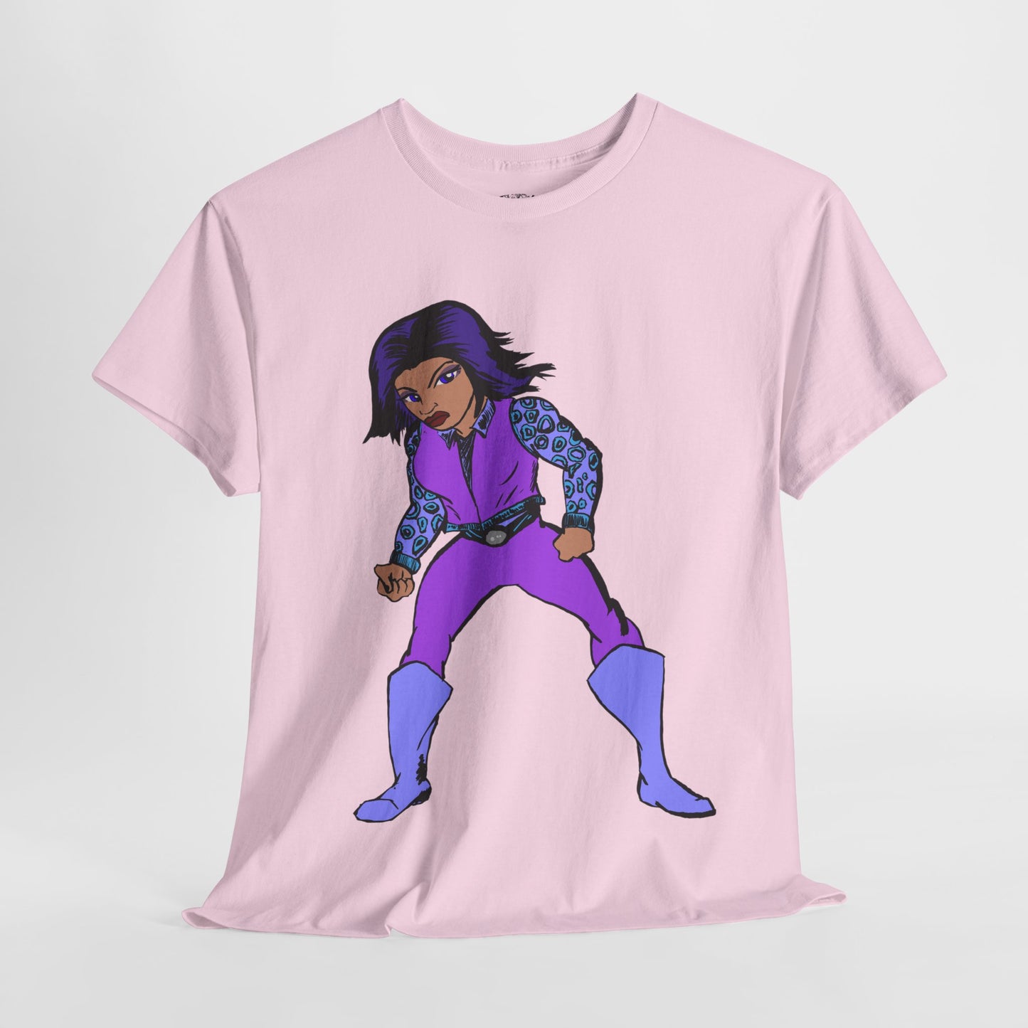 Retro Cartoon Hero Woman Character Unisex Heavy Cotton Tee, Vintage Graphic Tee, Fun T-Shirt, Gift for Fans, Casual Wear, Everyday Tee
