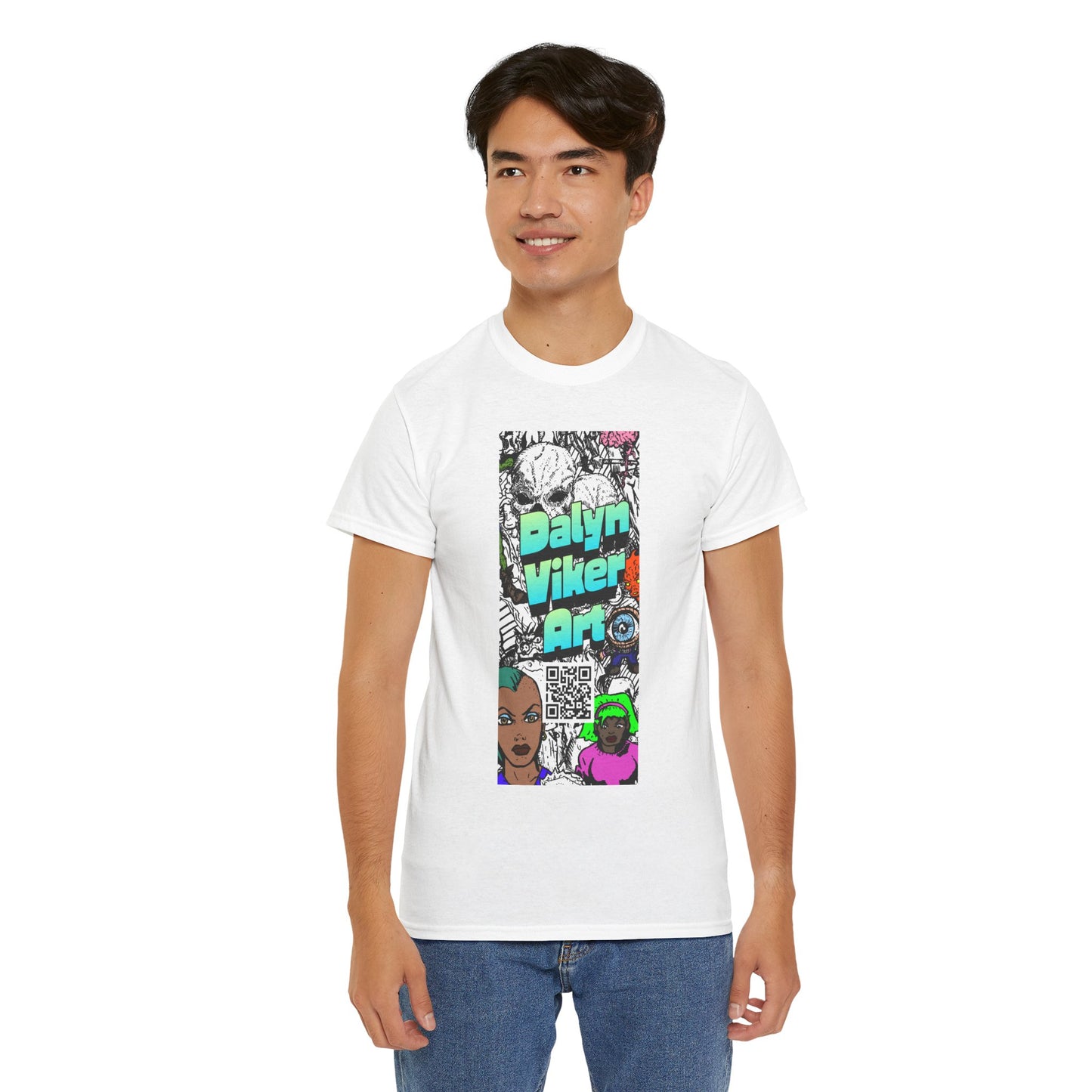 Graphic Art T-Shirt — "Dalyn Viker Art" Vertical Collage Tee