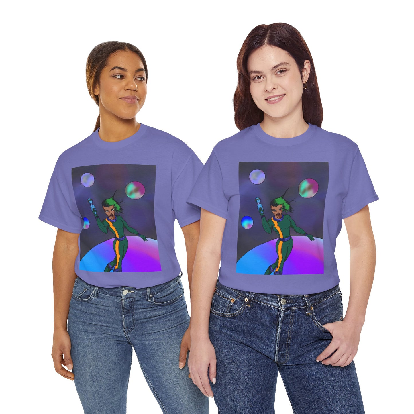 Cosmic Hero Vibe Tee - Unisex Heavy Cotton Tee, Space Art Shirt, Retro Sci-Fi T-Shirt, Gift for Space Lovers, Unique Graphic Tee