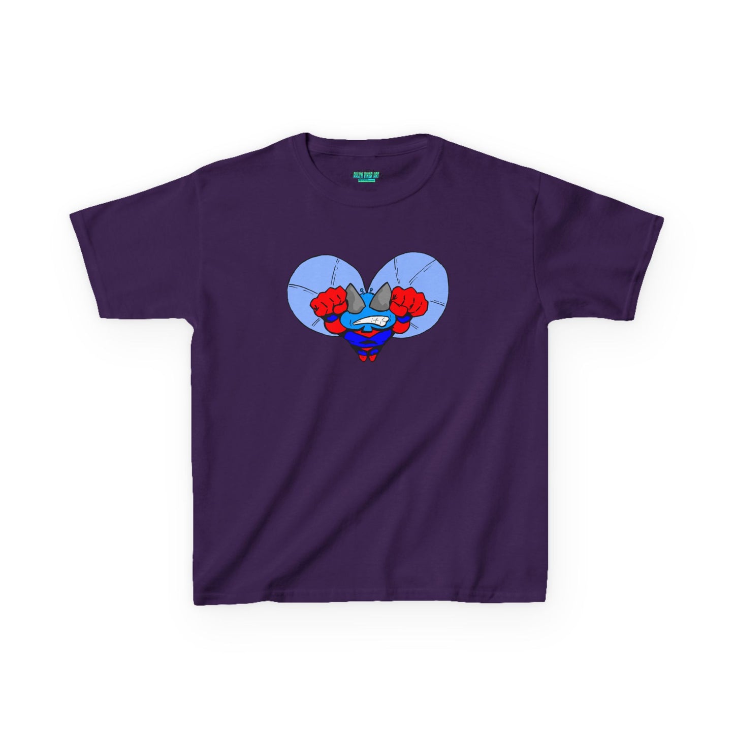 Astro-Fly Kids Superhero T‑Shirt — Cute Blue Hero Design