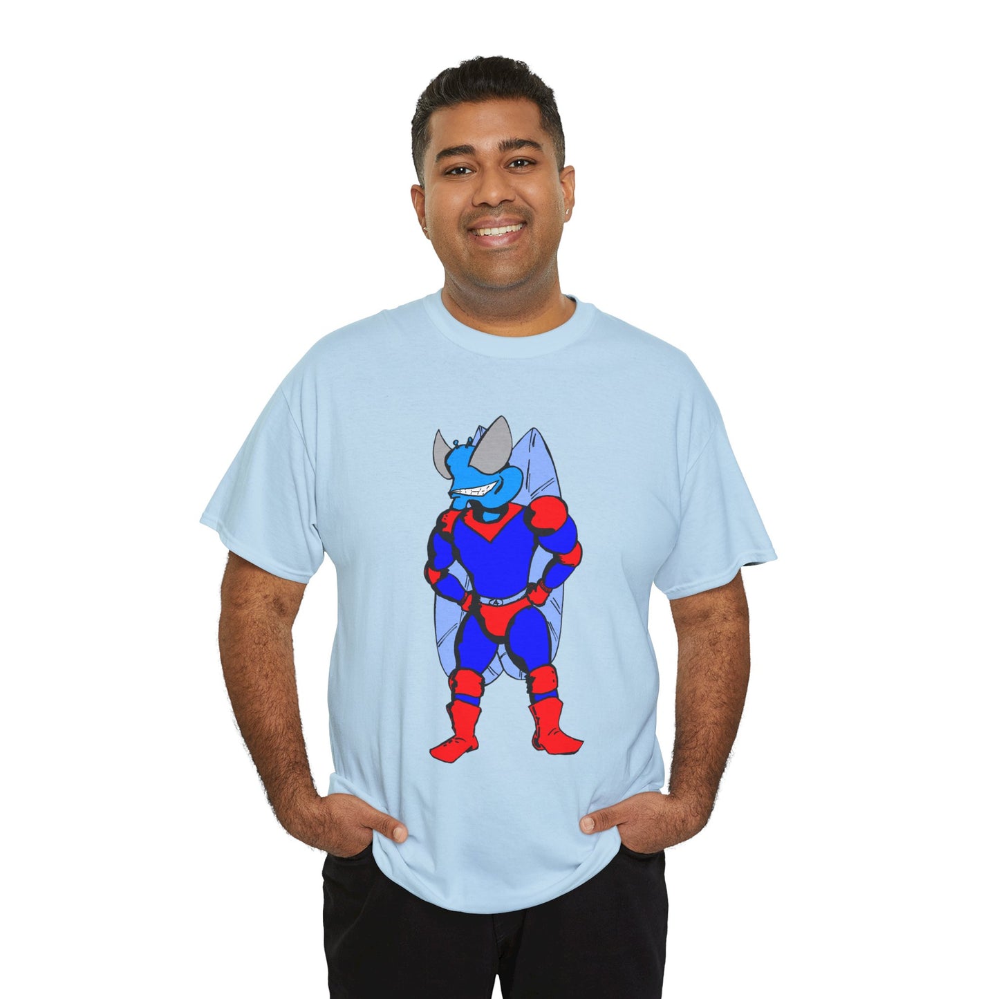 Astro-Fly Hero Graphic Tee - Blue & Red Superhero T-Shirt