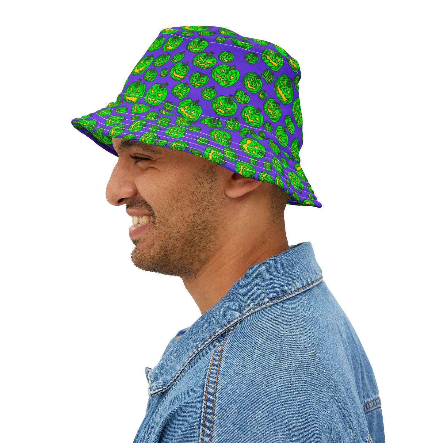 Vibrant Halloween Bucket Hat, Fun Fall Accessory, Trendy Pumpkin Hat, Festival Gear, Unique Costume Hat