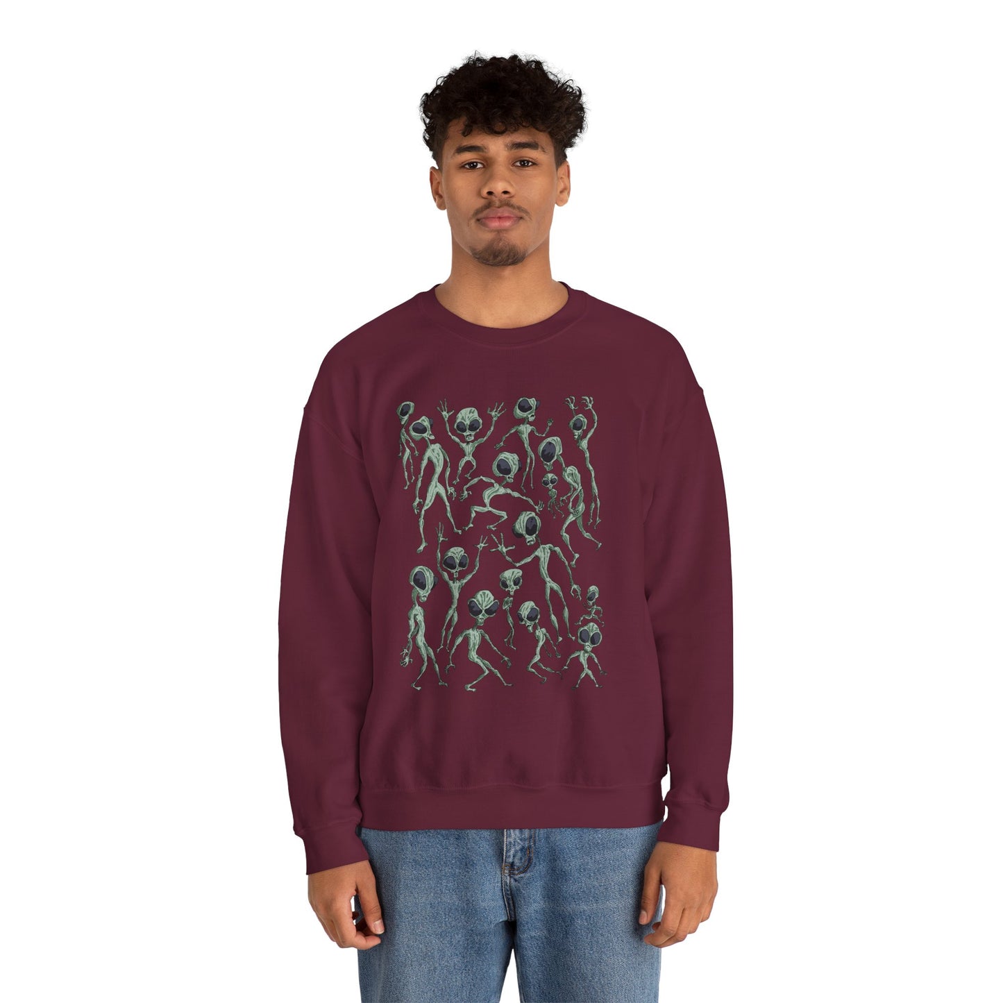 Alien Dance Party Crewneck Sweatshirt – Unisex Heavy Blend