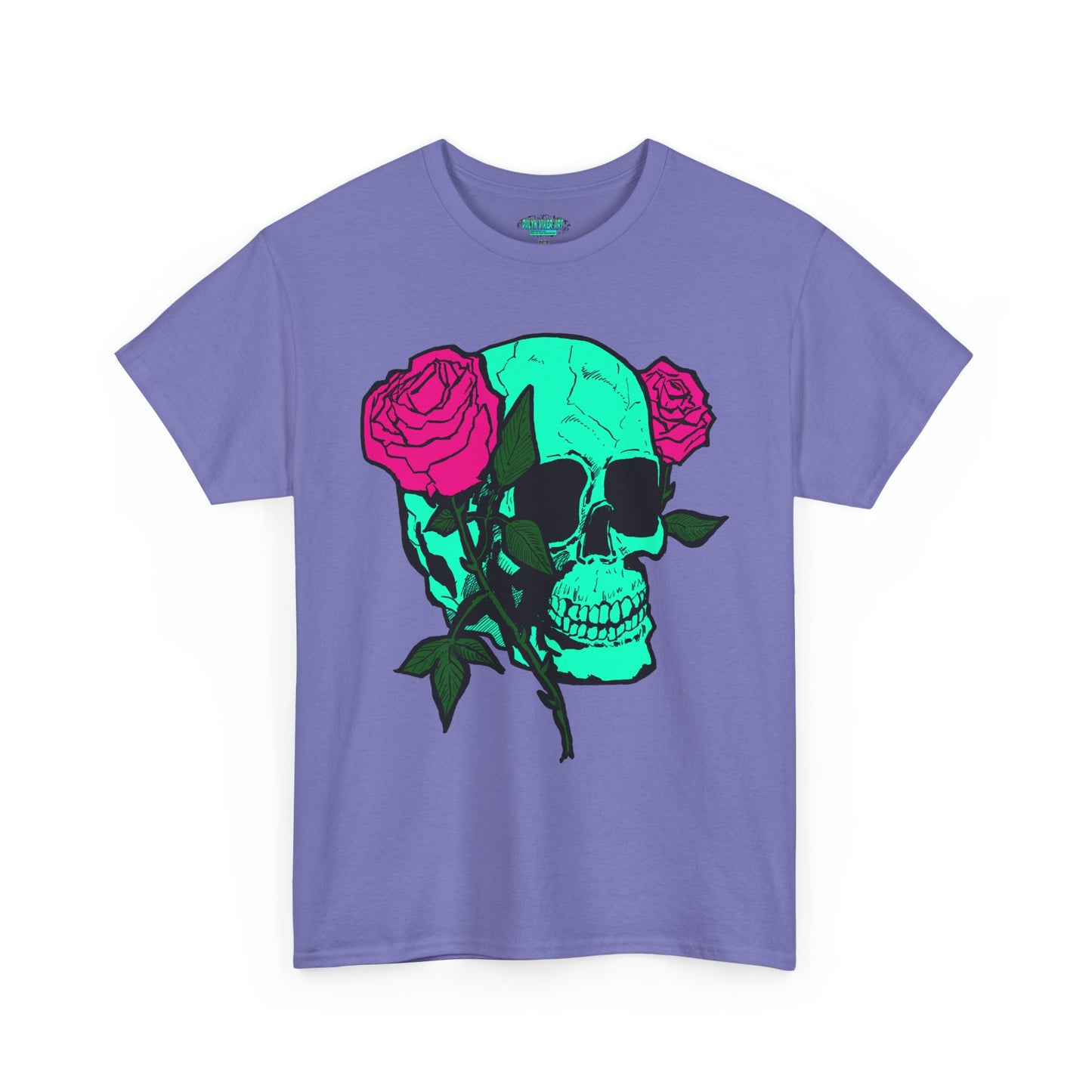 Edgy Skull & Roses Unisex Heavy Cotton Tee - Graphic T-Shirt for Alternative Fashion Lovers