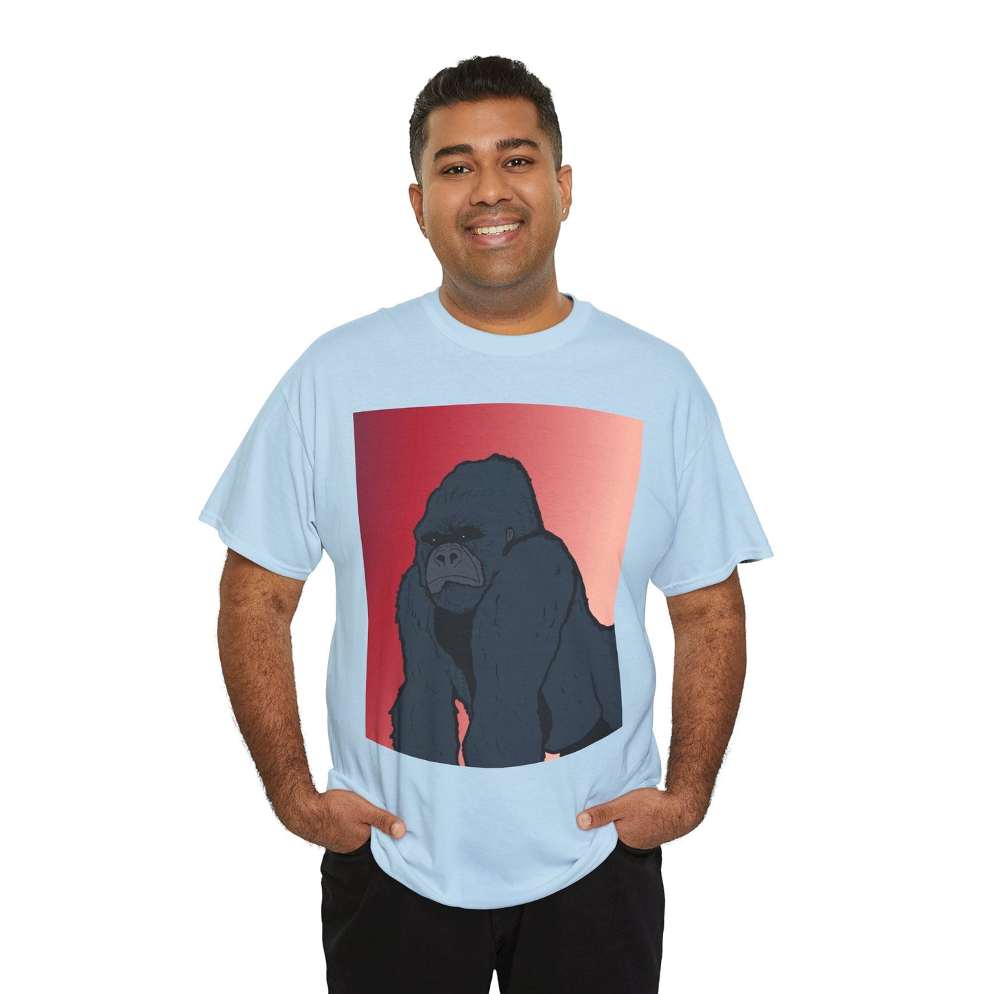 Gorilla Graphic Tee — Vintage Sunset Primate Illustration Shirt