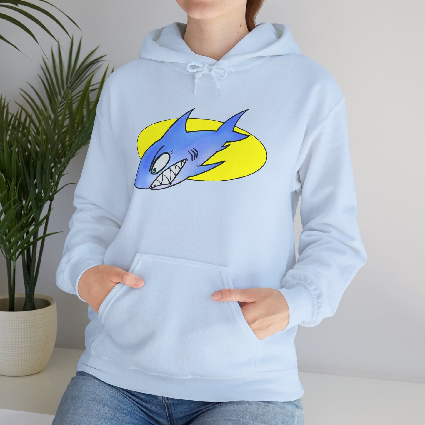Cool Shark Graphic Hoodie - Unisex Heavy Blend Sweatshirt for Ocean Lovers, Gift for Men and Women, Beach Vibes, Casual Wear, Unique Design