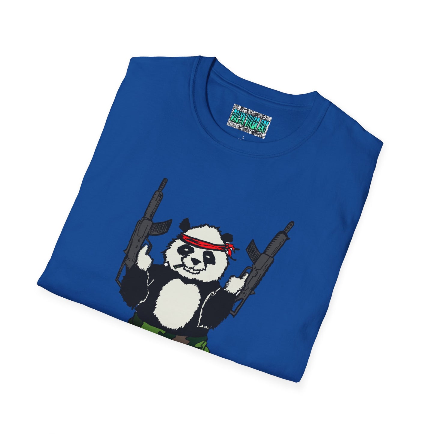 T-Shirt - Panda Guns Military Mercenary Bad Ass Weapons Bamboo