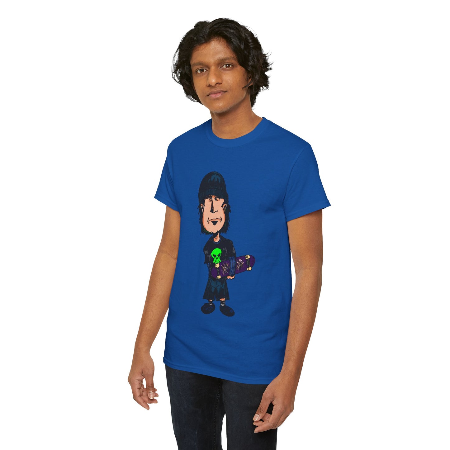 Rude Skater Dude - Skate Punk Cartoon Tee – Boy with Skateboard Graphic Shirt