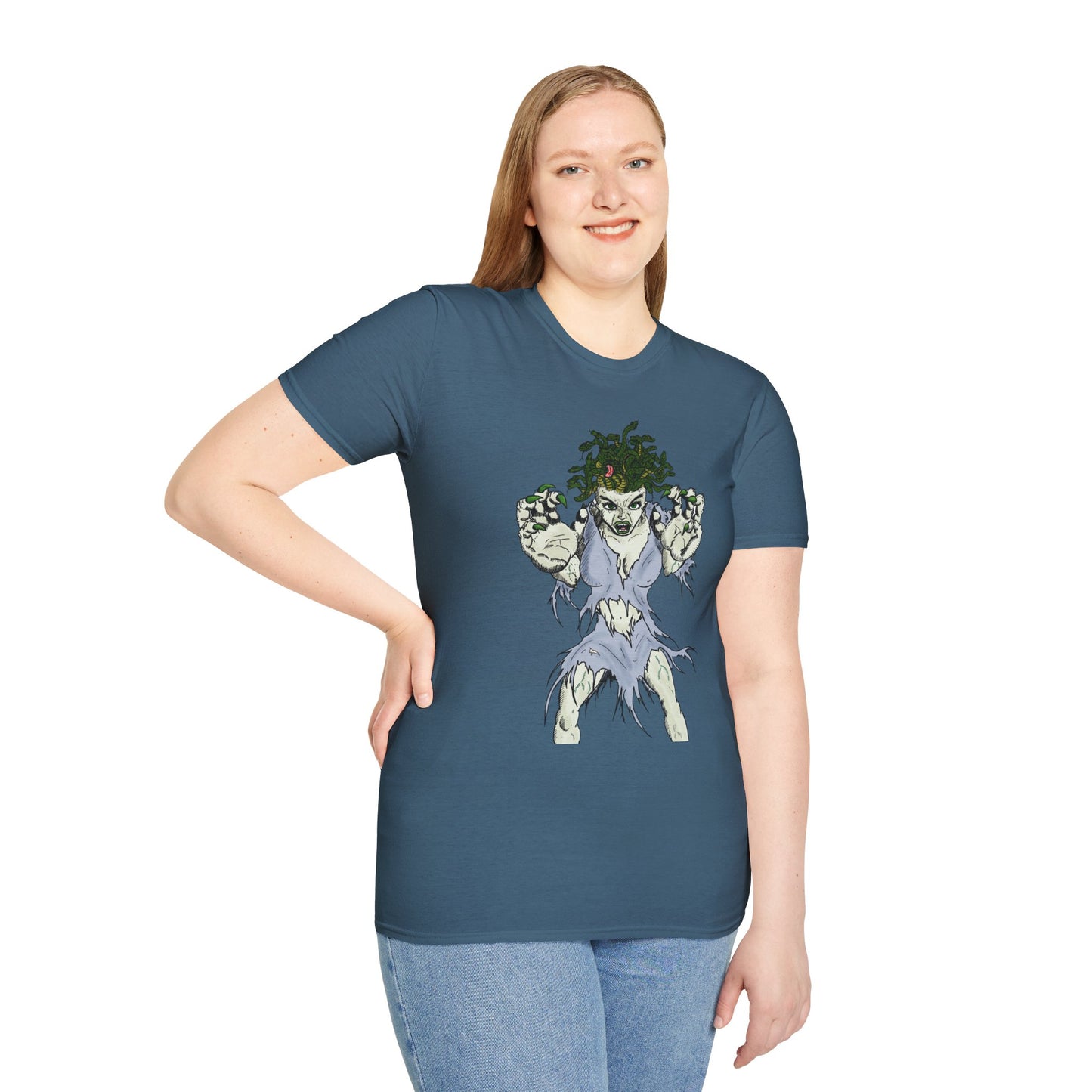 Medusa Assailing Unisex T-Shirt - Mythological Monster Dalyn Viker Art