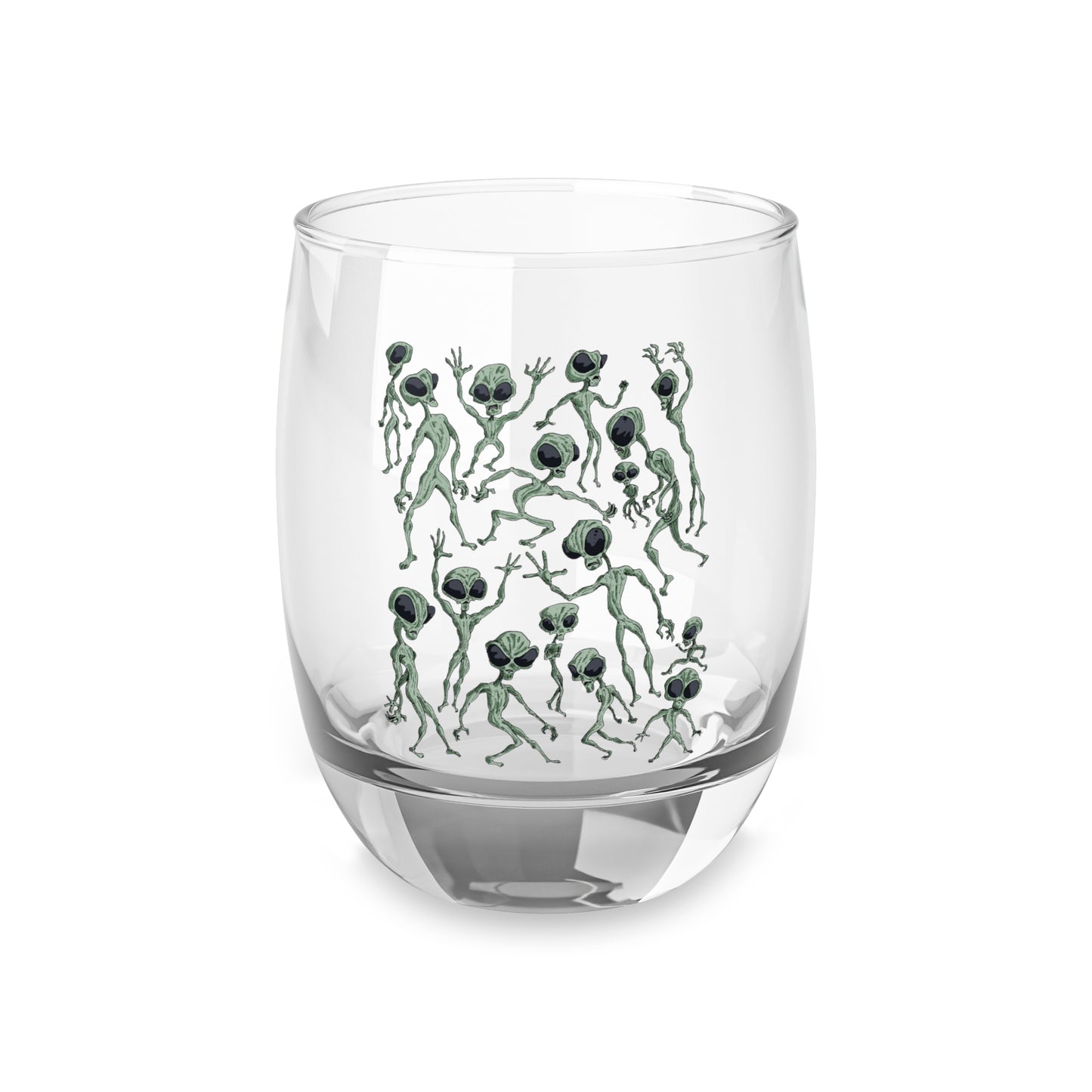 Alien Dance Party Whiskey Glass -  Sci-Fi Cosmic Outer Space Conspiracy Theory