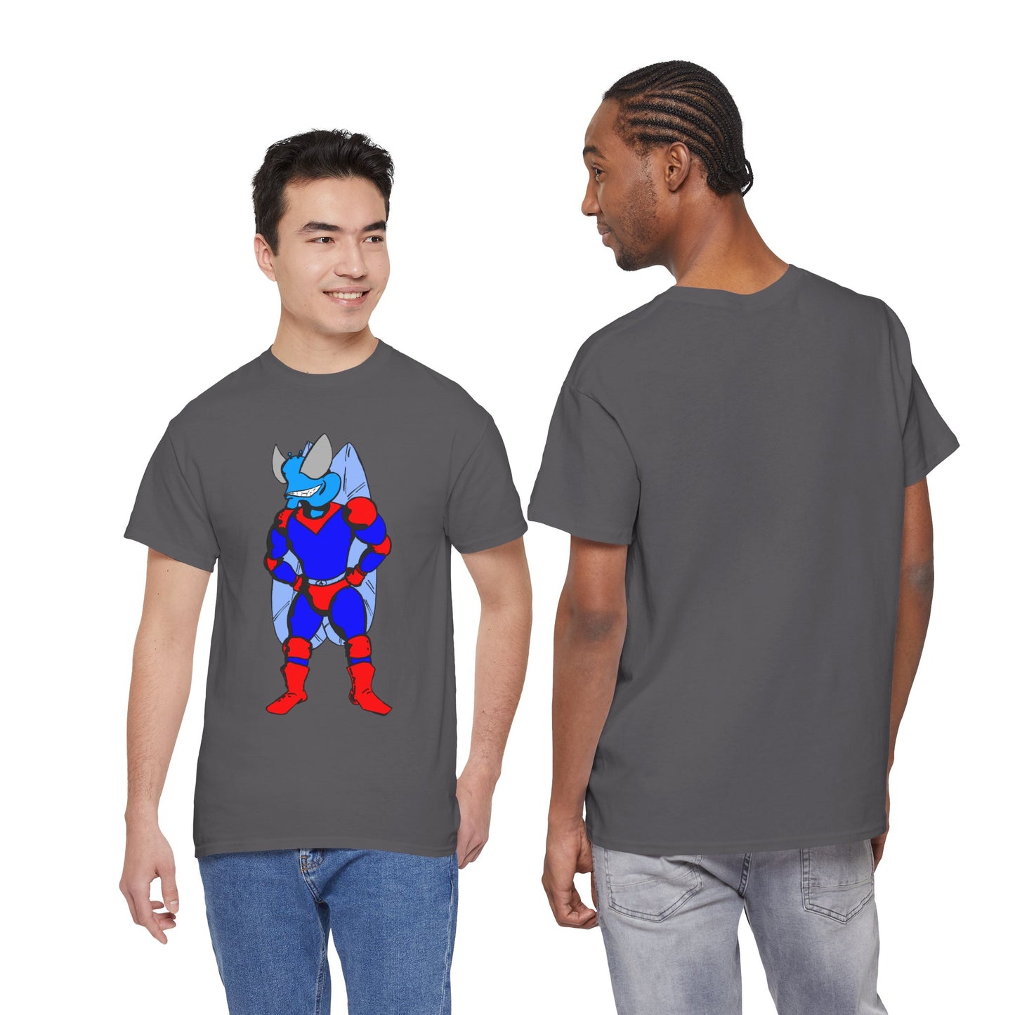Astro-Fly Hero Graphic Tee - Blue & Red Superhero T-Shirt