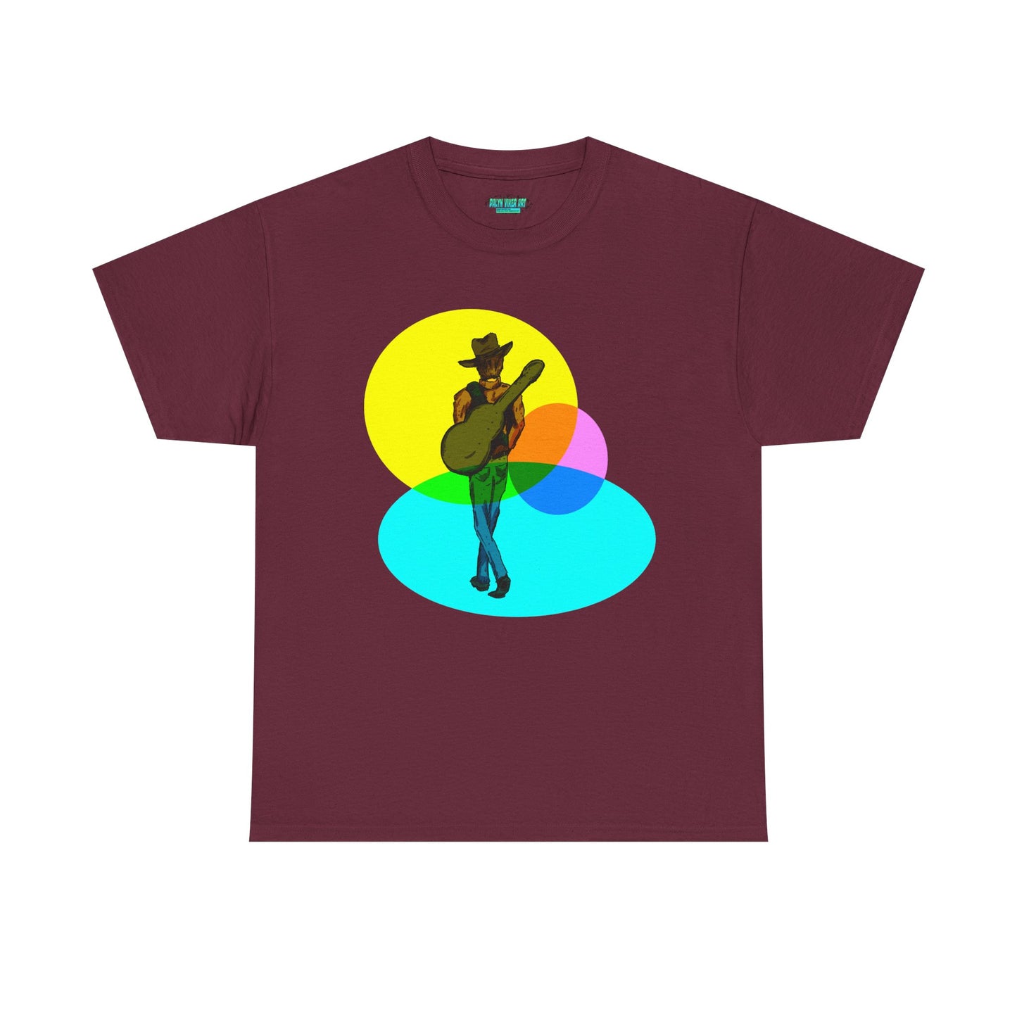 Cowboy Guitar Tee — Colorful Music T‑Shirt