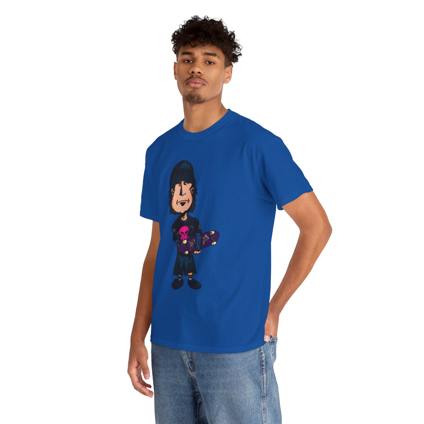 Rude Skater Dude - Skate Punk - Skater Kid Cartoon T‑Shirt — Cute Skateboarder Graphic Tee