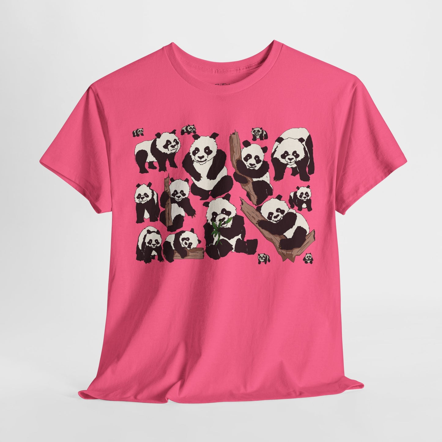Cute Panda Design Unisex Heavy Cotton Tee | Animal Lover Gift, Casual Wear, Eco-Friendly Apparel, Nature Enthusiast Clothing