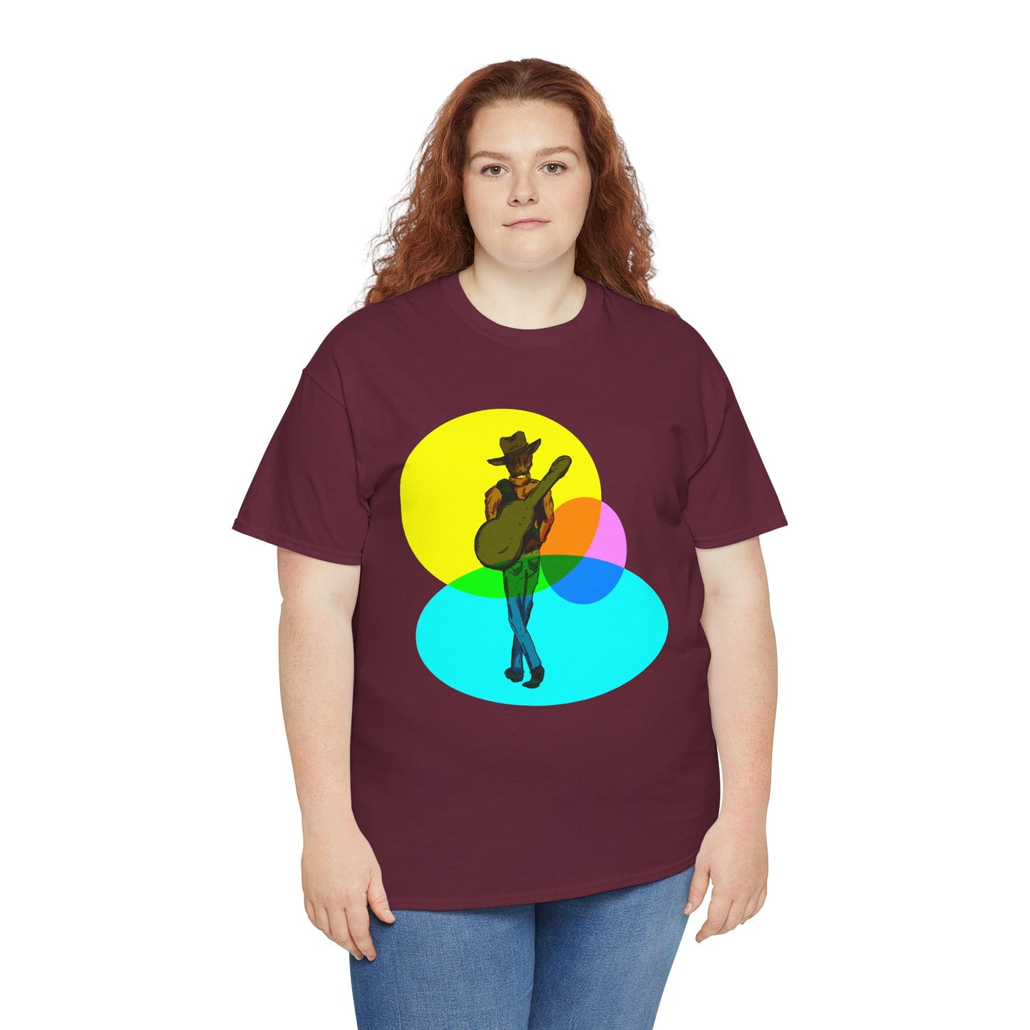 Cowboy Guitar Tee — Colorful Music T‑Shirt