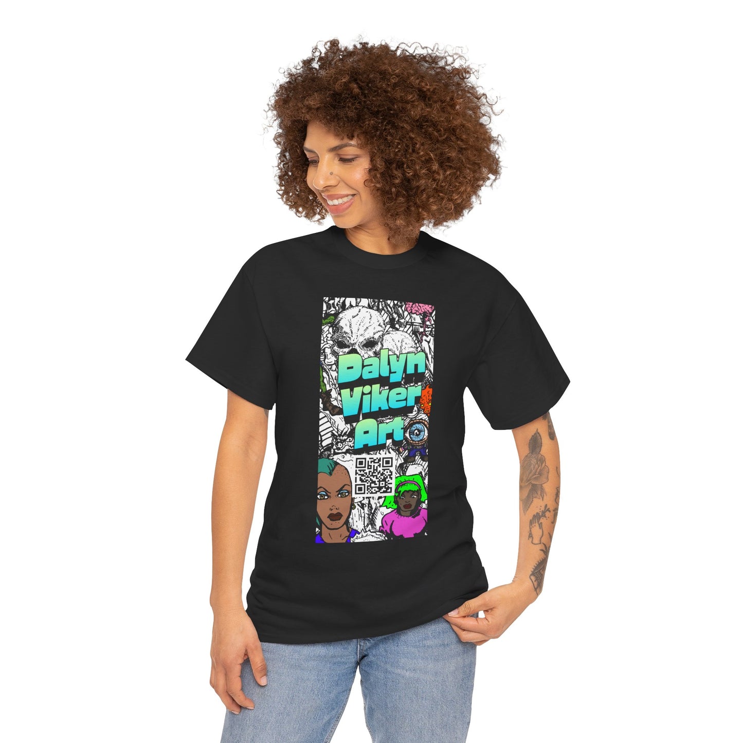 Graphic Art T-Shirt — "Dalyn Viker Art" Vertical Collage Tee