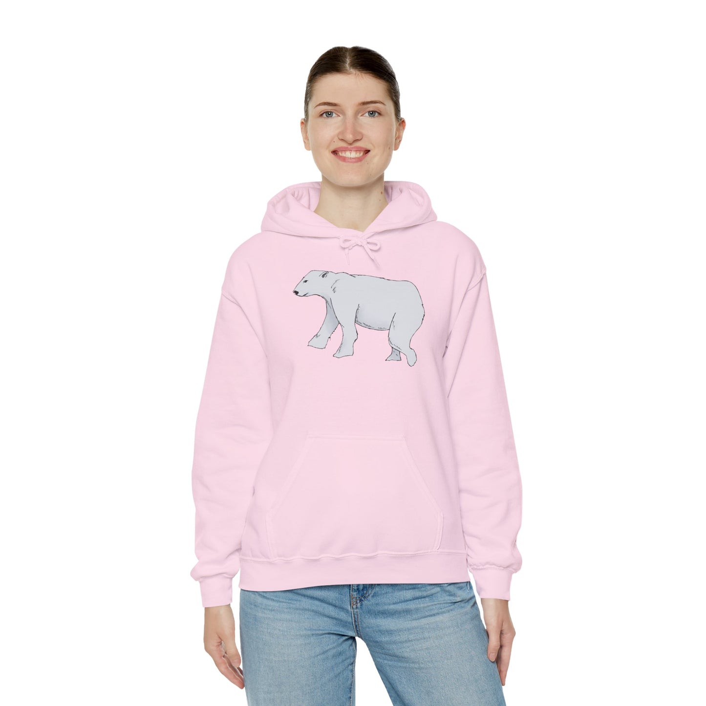 Cozy Polar Bear Hoodie - Warm Winter Fashion, Unisex Sweatshirt, Gift for Animal Lovers, Perfect for Cold Days, Cute Outdoor Wear