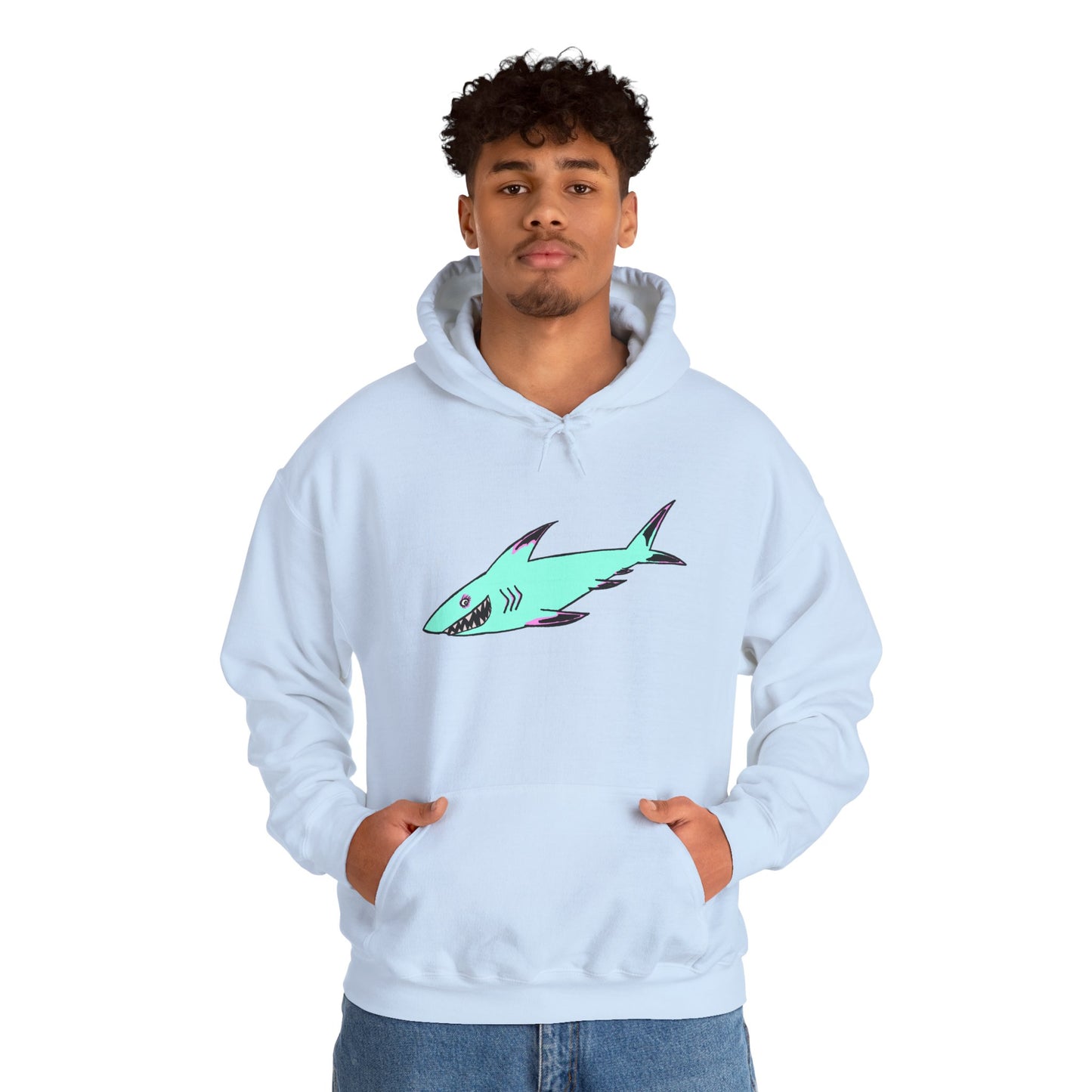 Shark Graphic Unisex Hoodie, Fun Casual Wear, Beach Lover's Gift, Relaxing Lounge Sweatshirt, Unique Gift for Any Occasion