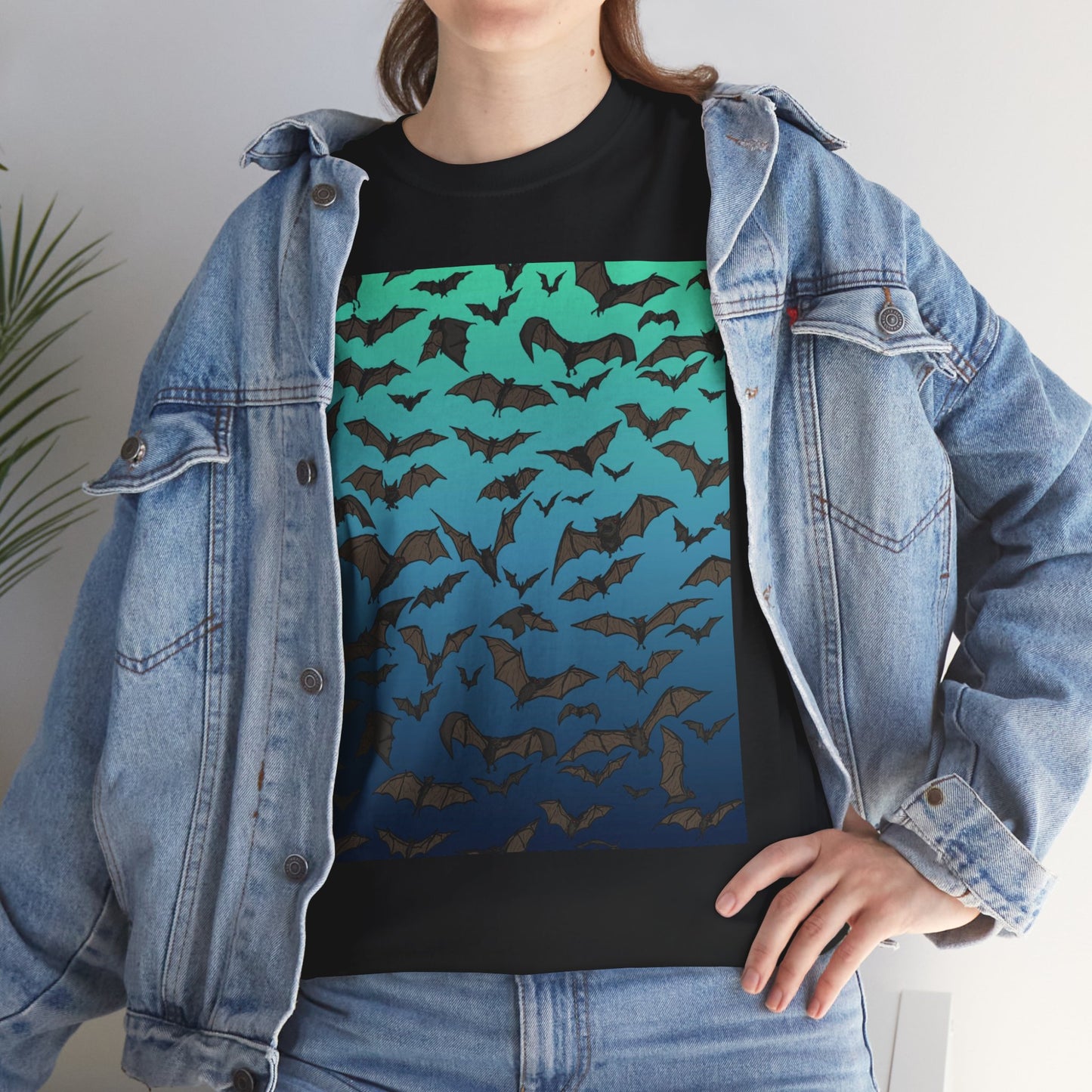 Bat Swarm Graphic Tee — Gradient Night Flight T-Shirt