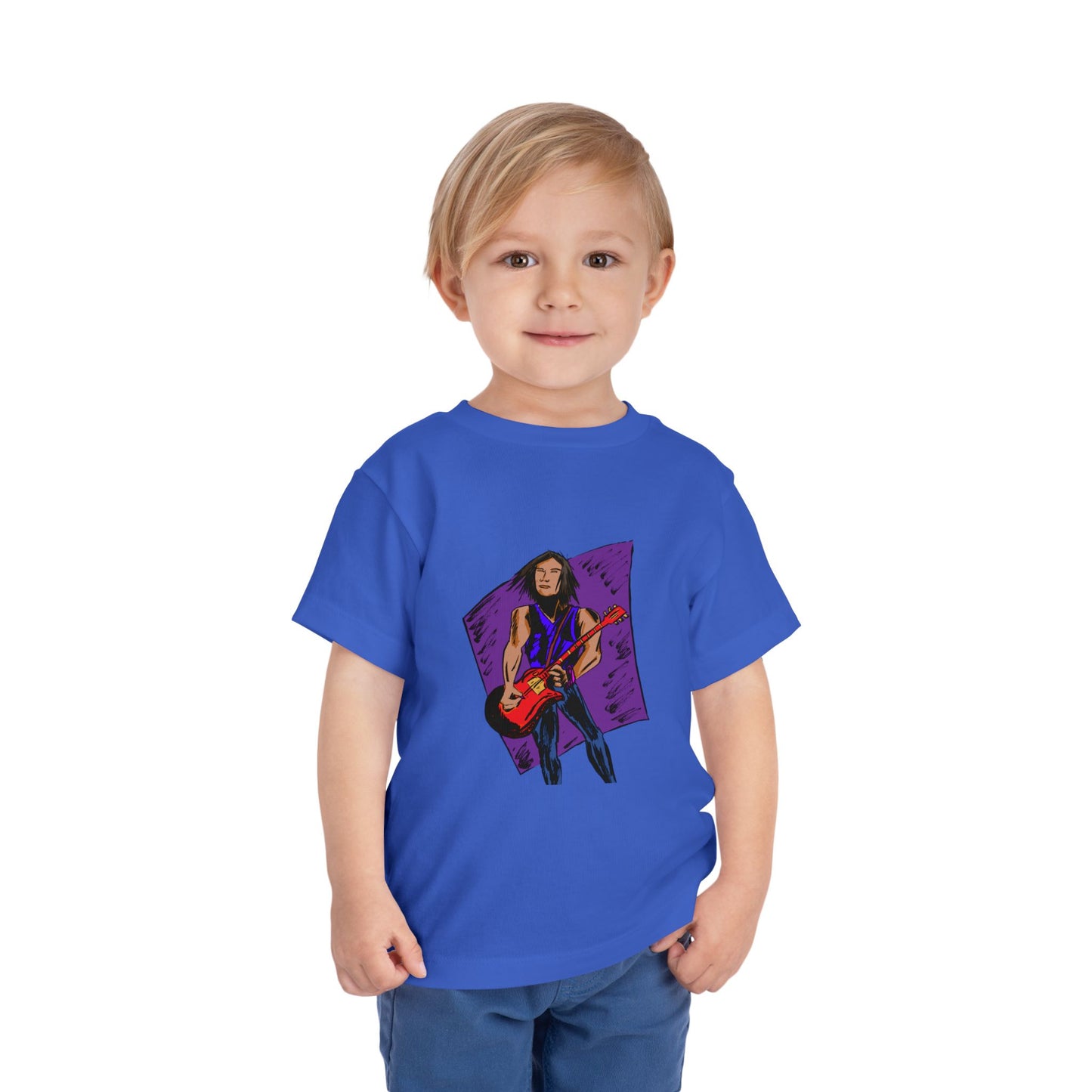 Toddler Tee — Rock Star Guitarist Graphic Kids Shirt