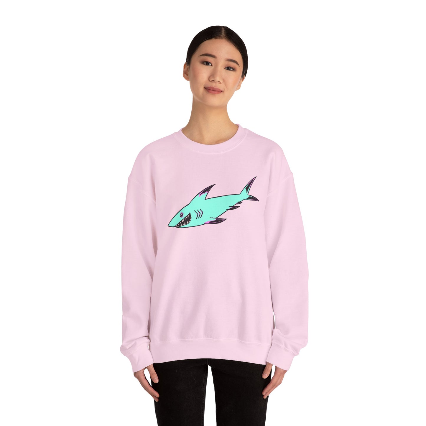 Charming Shark Graphic Sweatshirt - Unisex Heavy Blend™ Crewneck