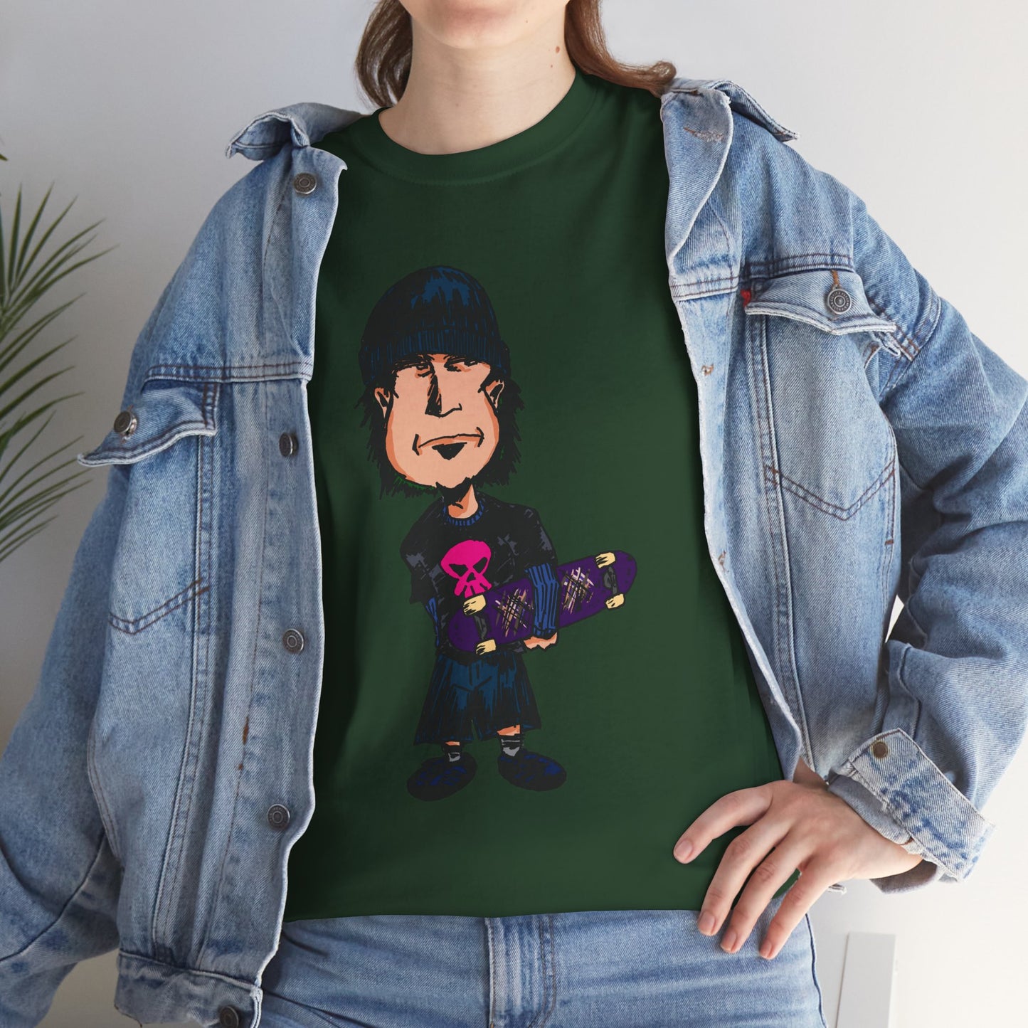 Rude Skater Dude - Skate Punk - Skater Kid Cartoon T‑Shirt — Cute Skateboarder Graphic Tee